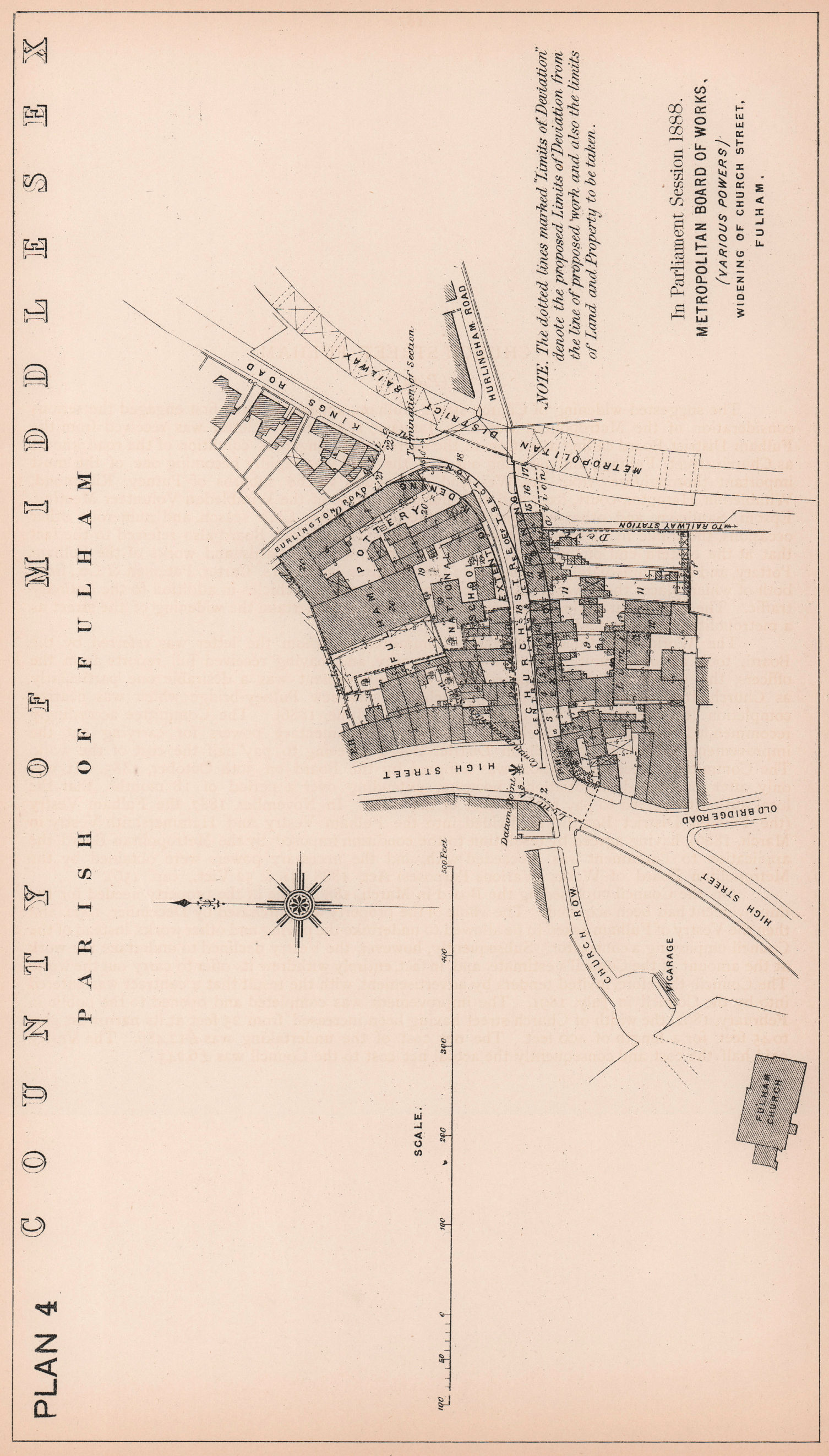 Associate Product 1888 New King's Road widening at Fulham High Street. Church Street 1898 map