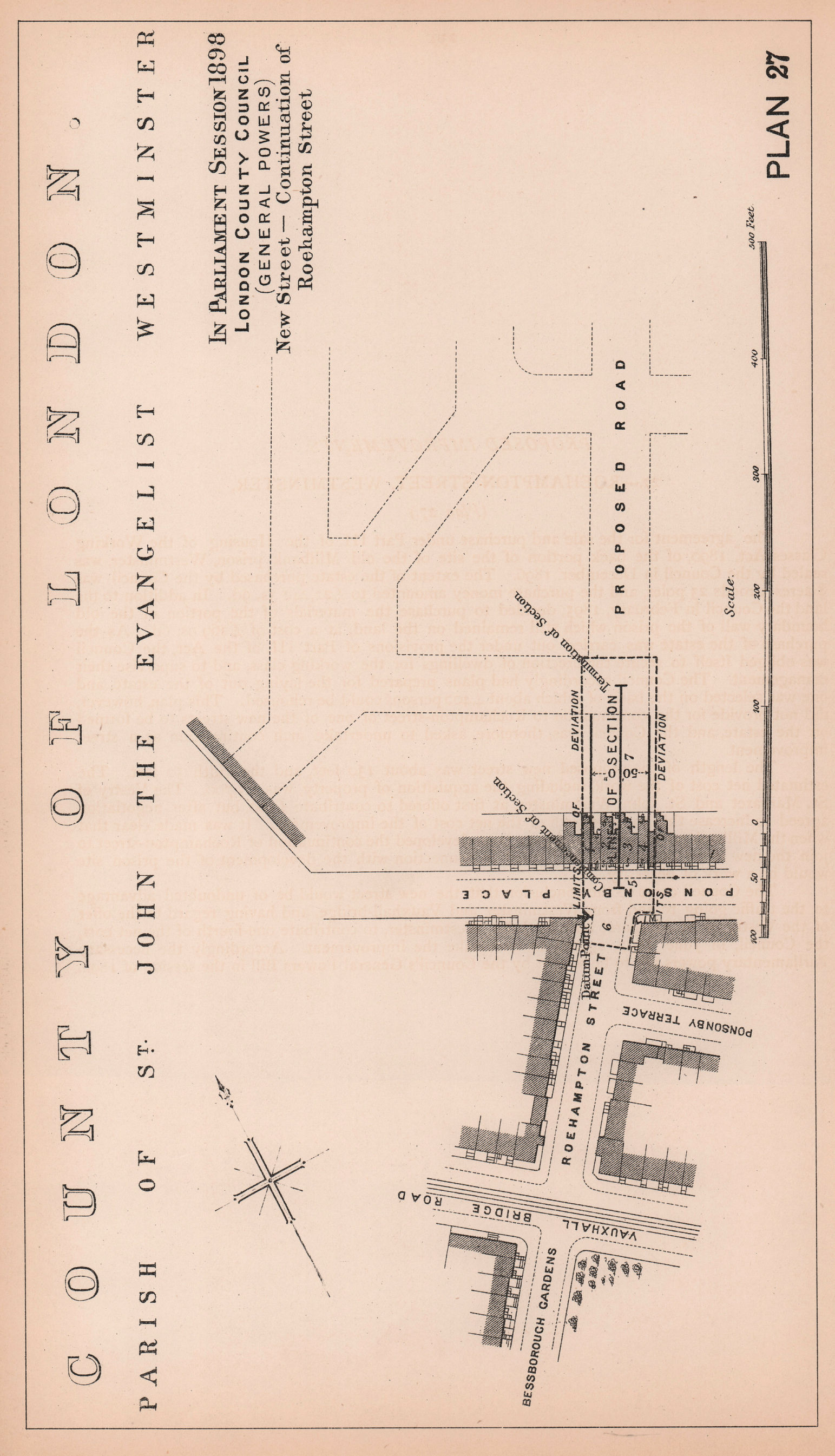 Associate Product 1898 Roehampton Street (now John Islip Street) extension. Pimlico 1898 old map
