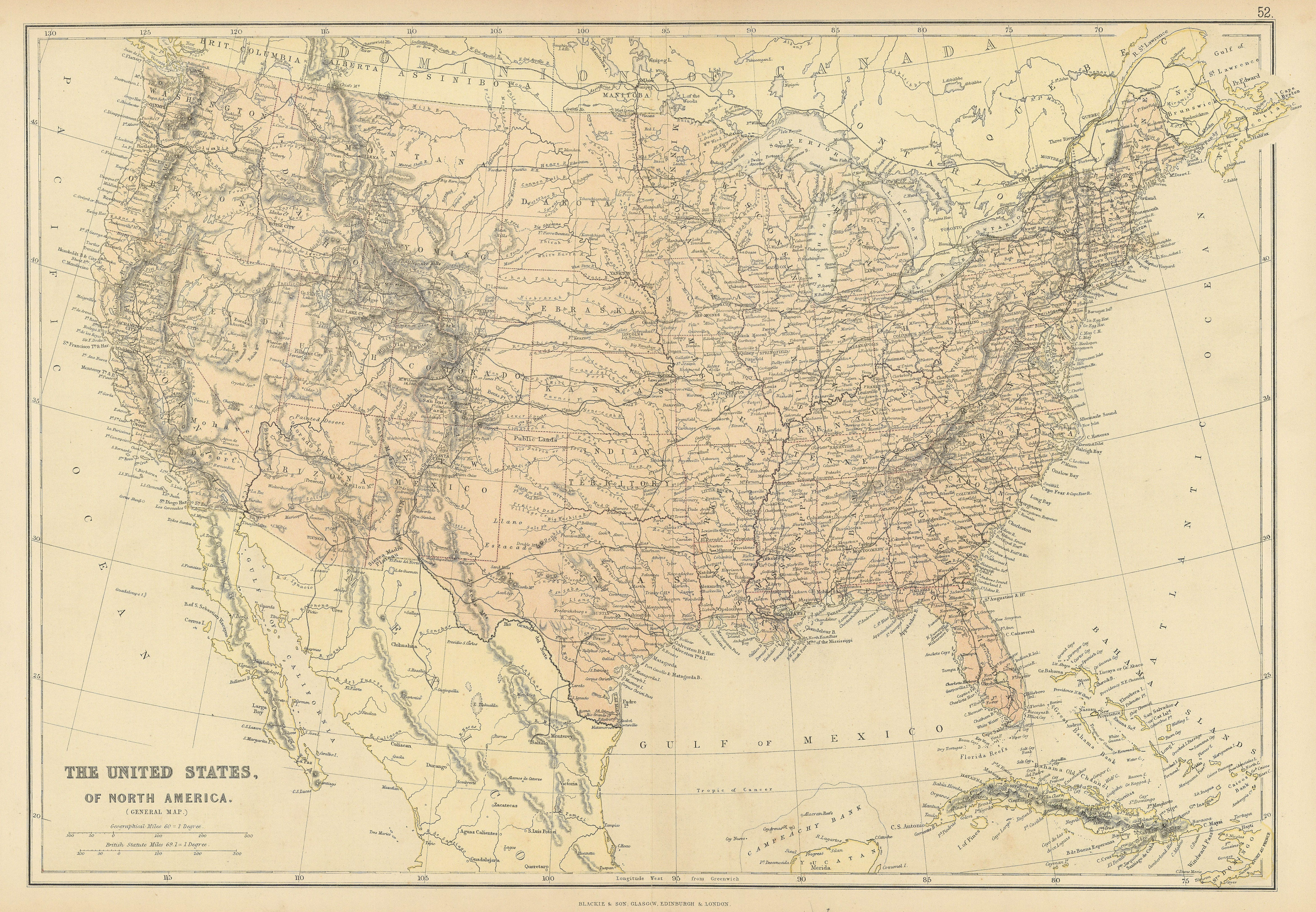 Associate Product USA. Shows Oklahoma as "Indian Territory". Dakotas as a single state 1886 map