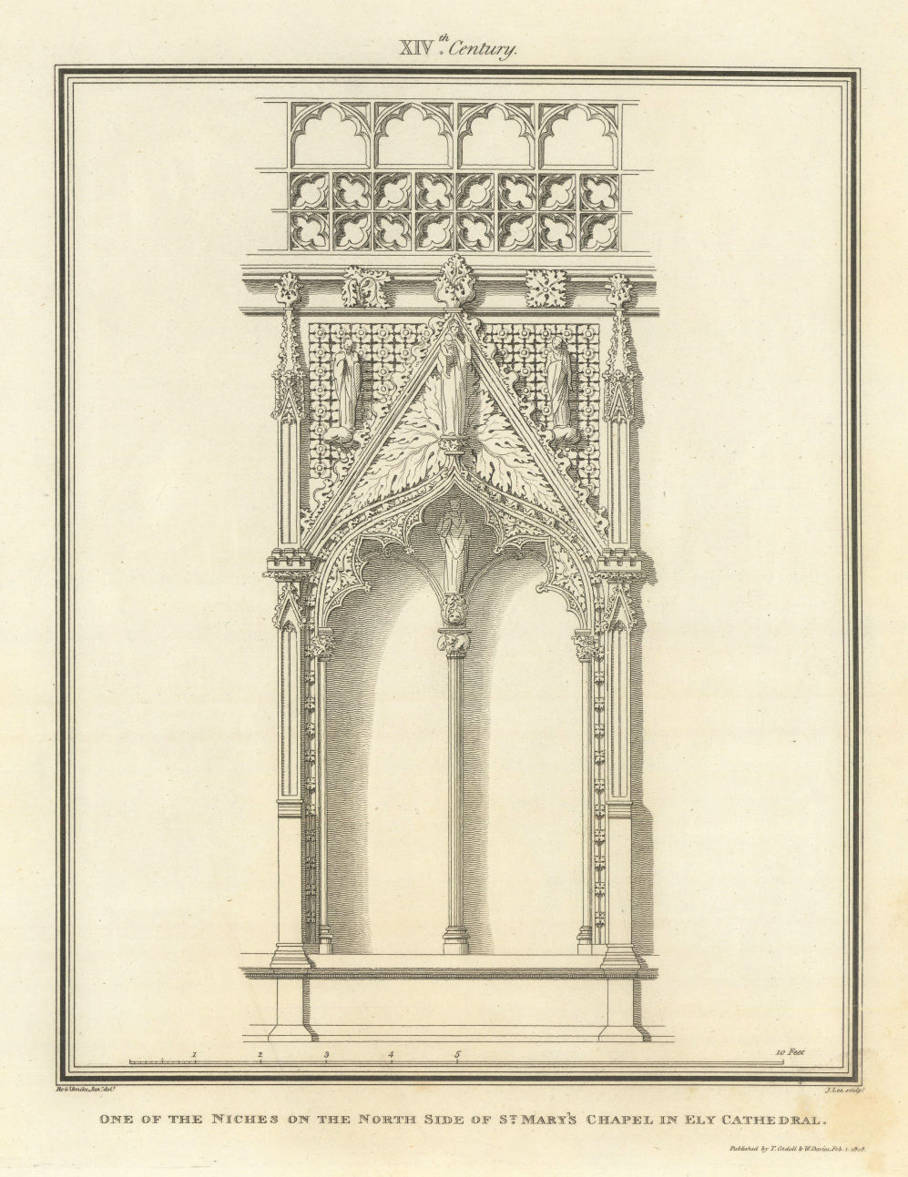 Niche on the north side of St. Mary's Chapel in Ely Cathedral. SMIRKE 1810