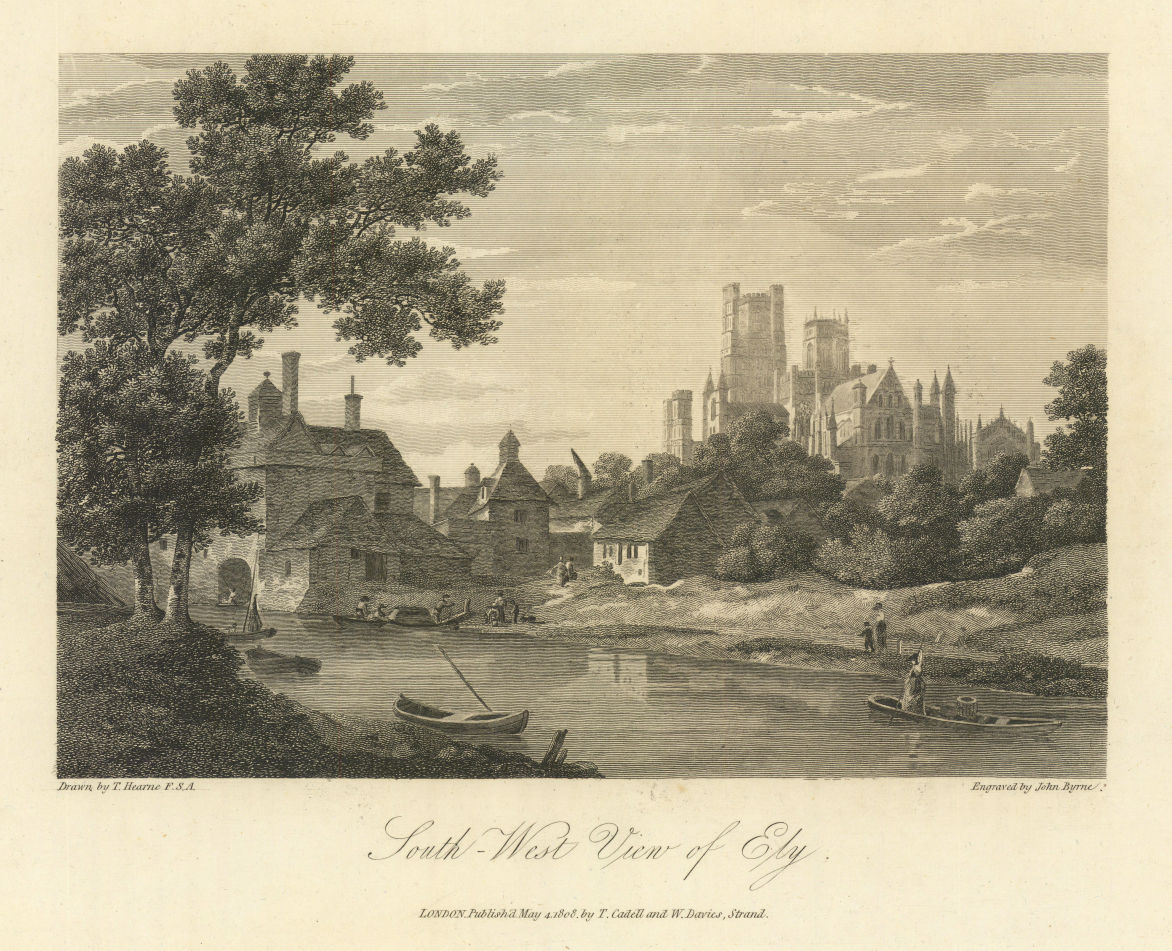 South-west view of Ely. HEARNE 1810 old antique vintage print picture