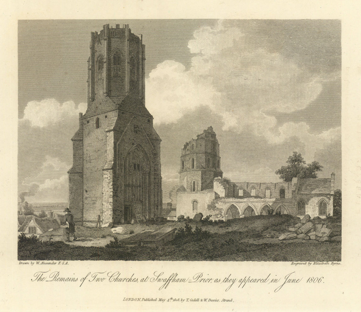 The remains of two churches at Swaffham Prior in June 1806. ALEXANDER 1810