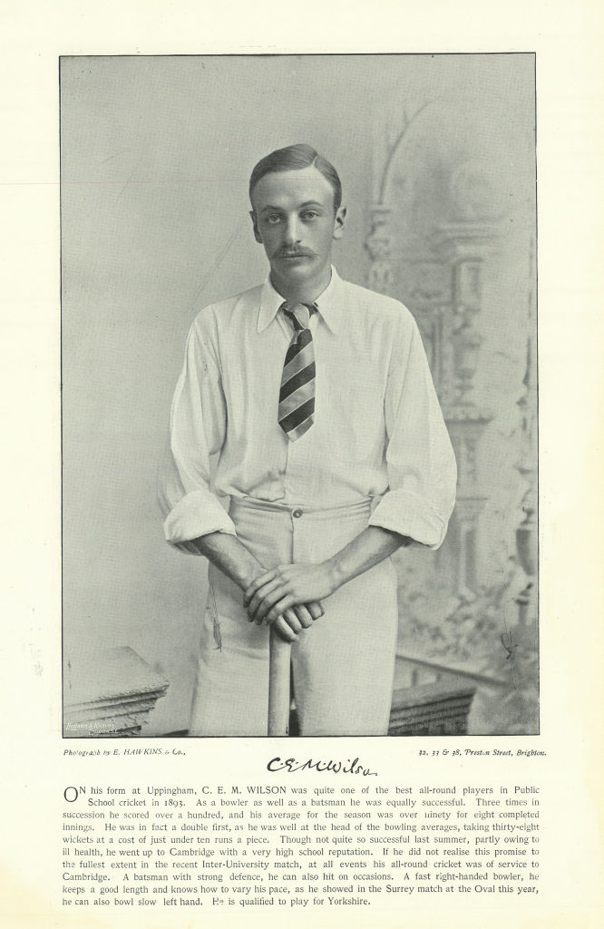 Associate Product Clement Eustace Macro Wilson. All-rounder. Cambridge cricketer 1895 old print