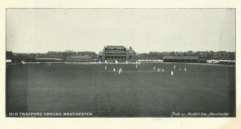 Old Trafford Cricket Ground, Manchester 1895 antique vintage print picture