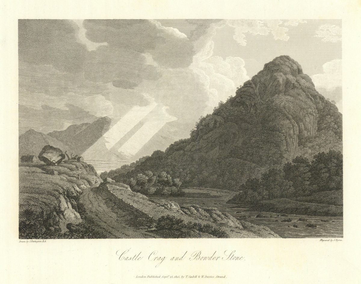 Associate Product Castle Crag & Bowder Stone by J. Farington. English Lake District. Cumbria 1816