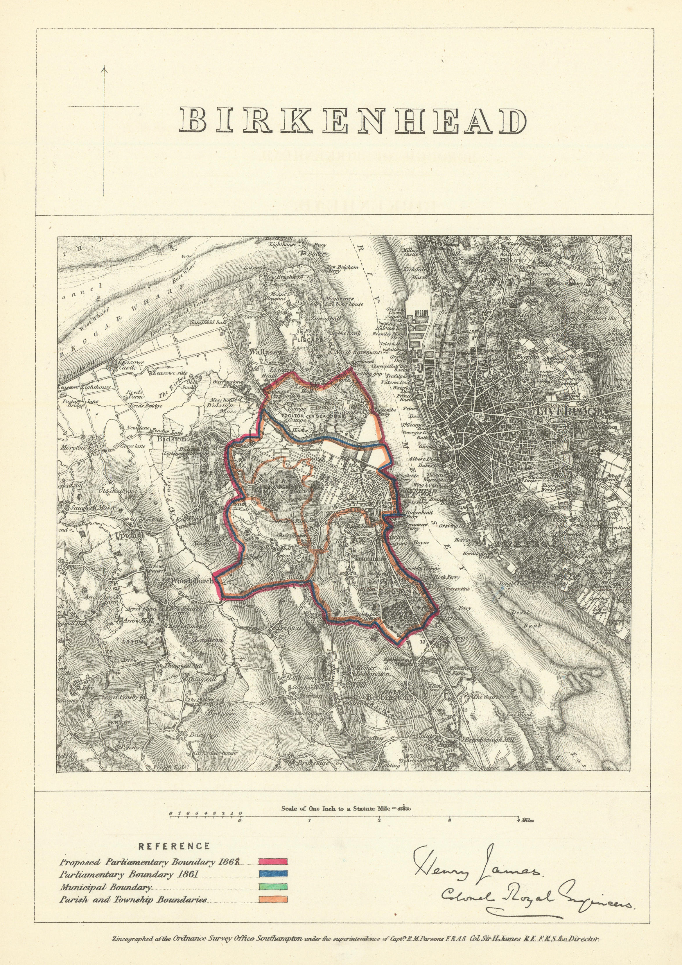 Cheshire (New divisions of County). JAMES. Boundary Commission 1868 old map