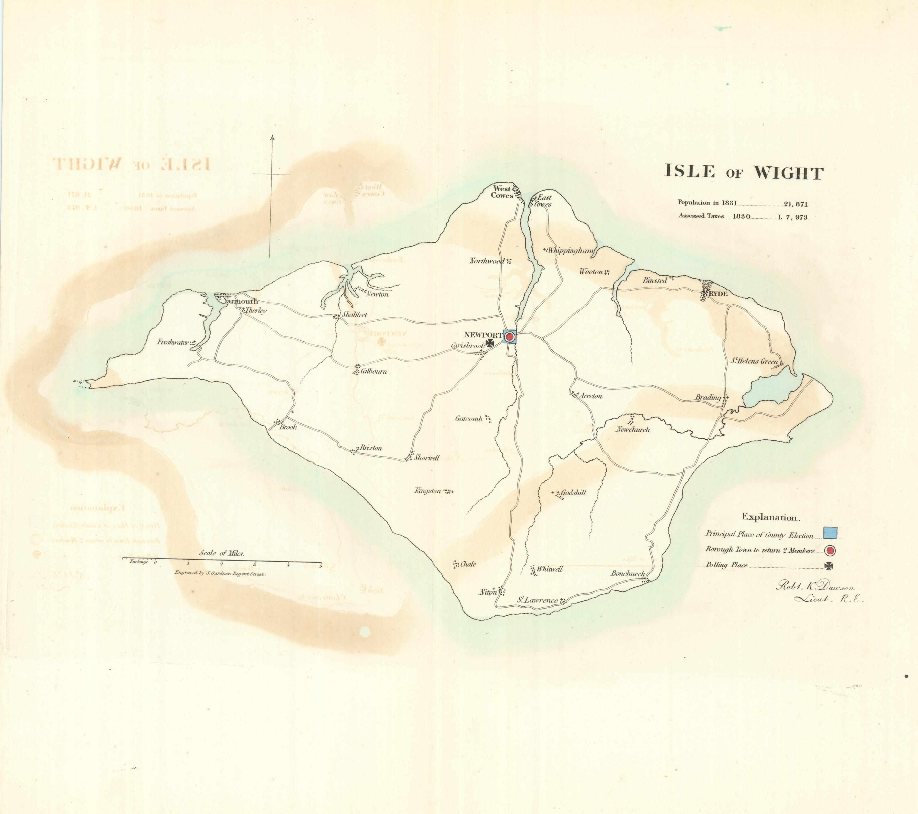 Associate Product ISLE OF WIGHT borough plan. REFORM ACT. Cowes Newport. DAWSON 1832 old map