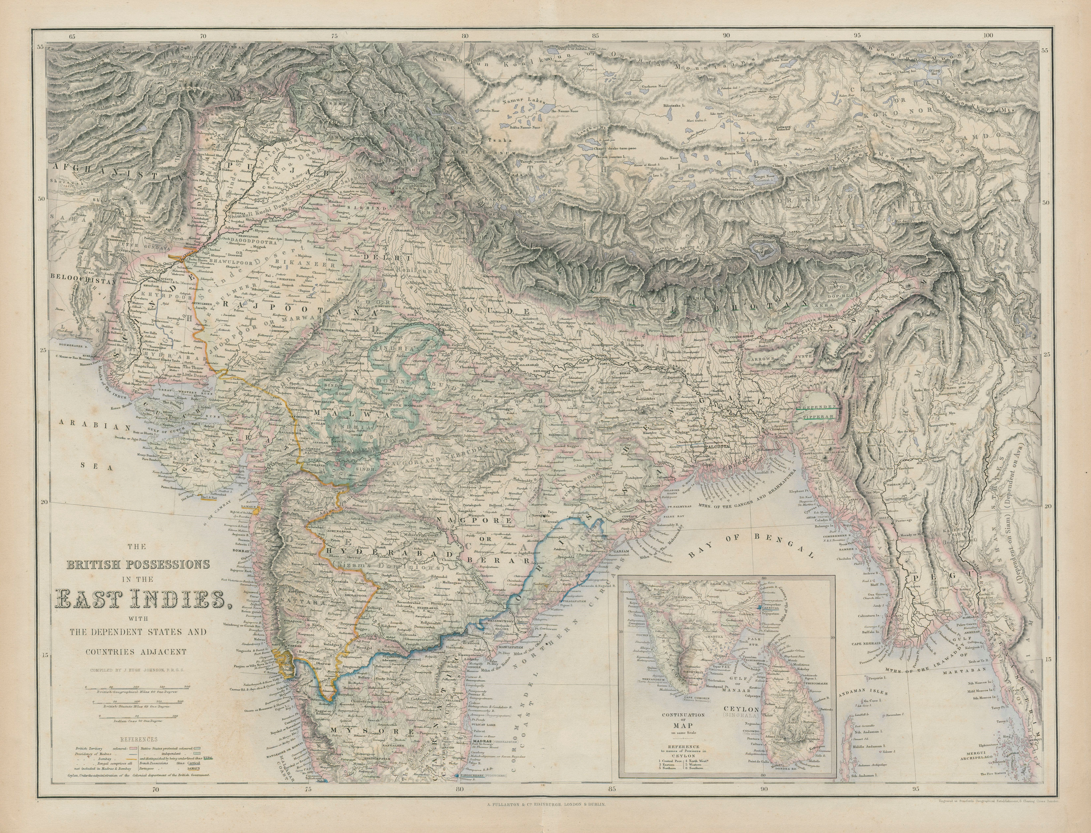 Associate Product British Possessions in the East Indies… India & Burma. SWANSTON 1860 old map