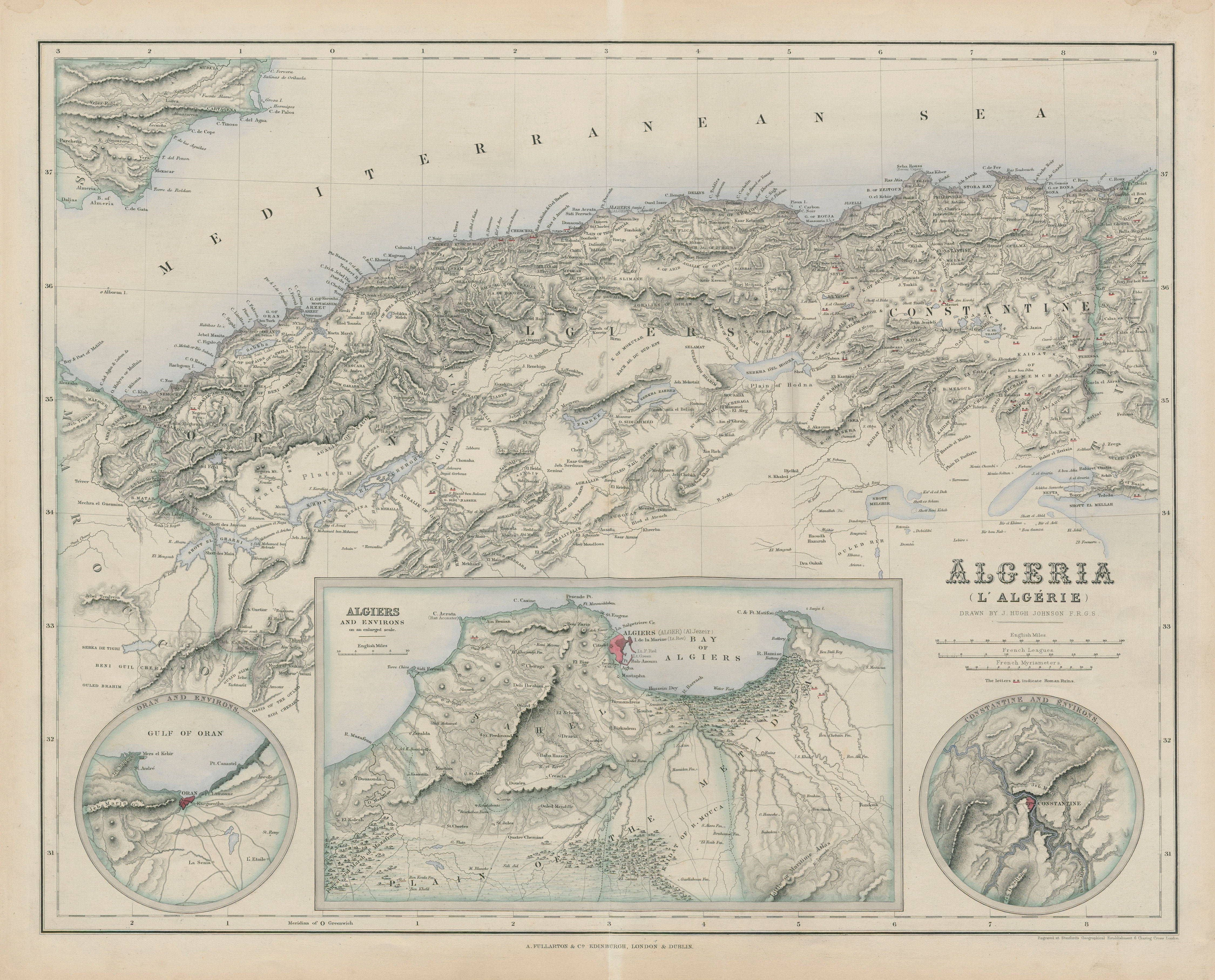 Associate Product Algeria. Environs of Oran, Algiers & Constantine. SWANSTON 1860 old map
