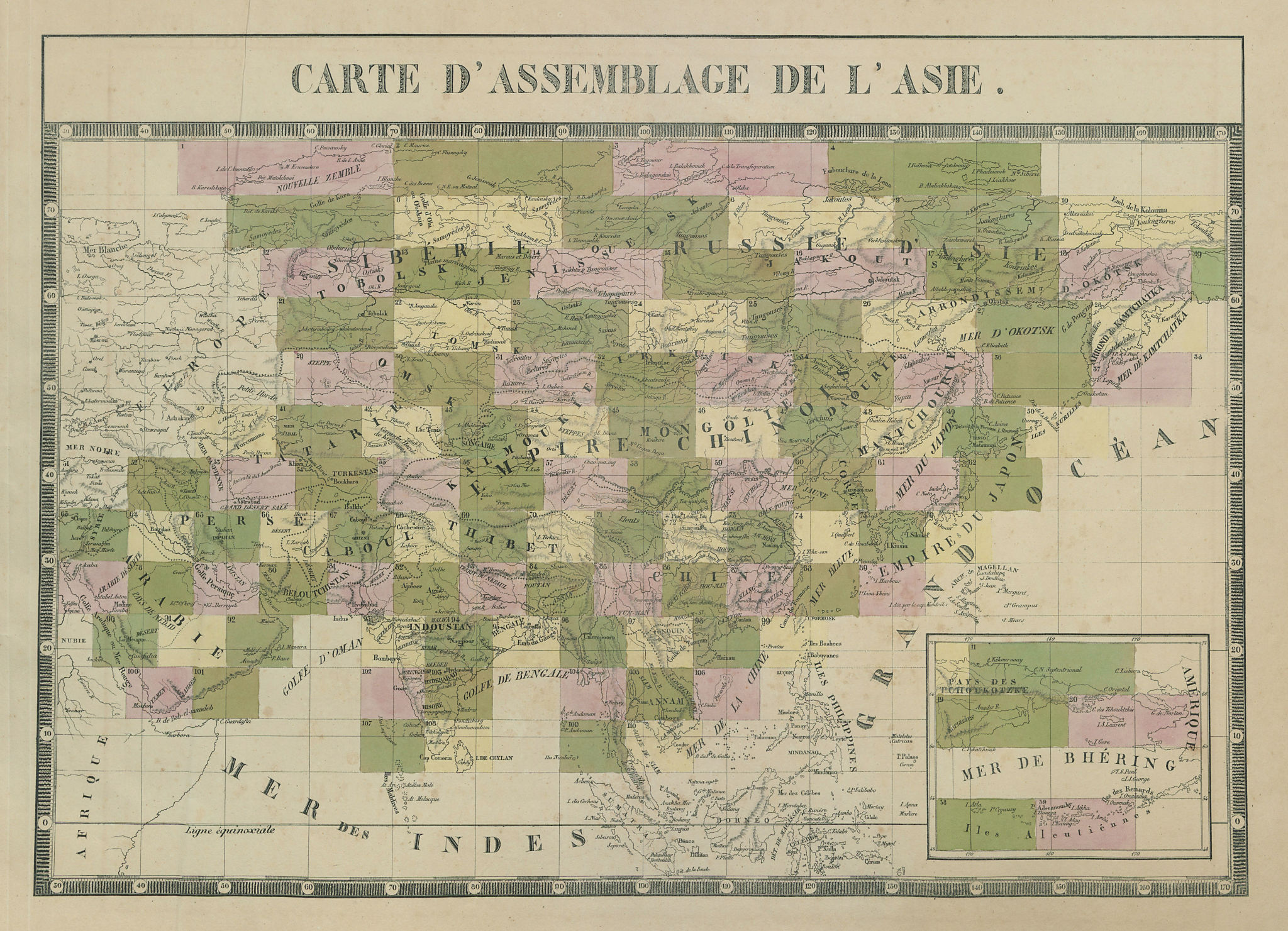 Associate Product Carte d'Assemblage de l'Asie. Asia & Middle East index map VANDERMAELEN 1827