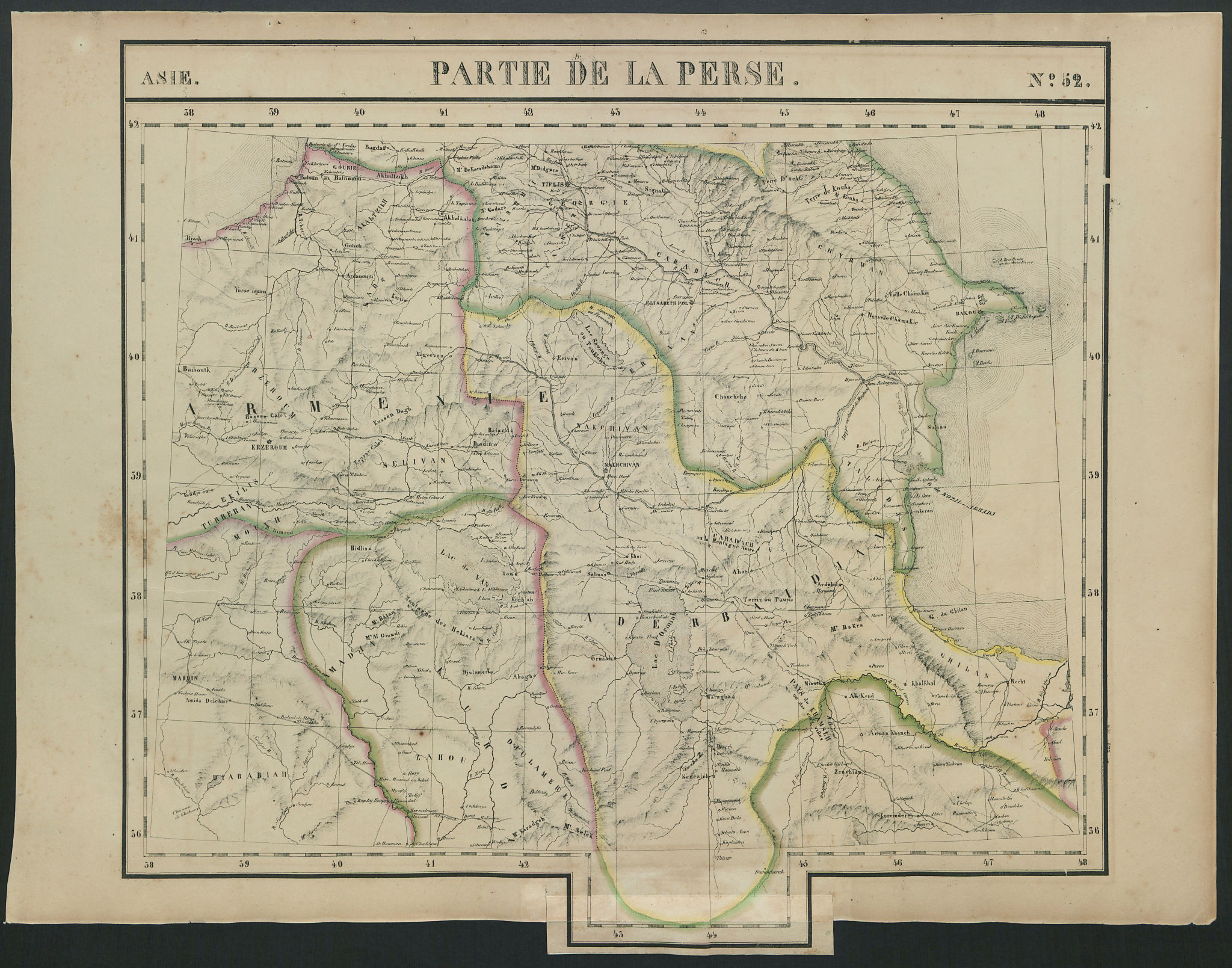 Associate Product Asie. Partie de la Perse #52 Southern Caucasus Iran Turkey VANDERMAELEN 1827 map