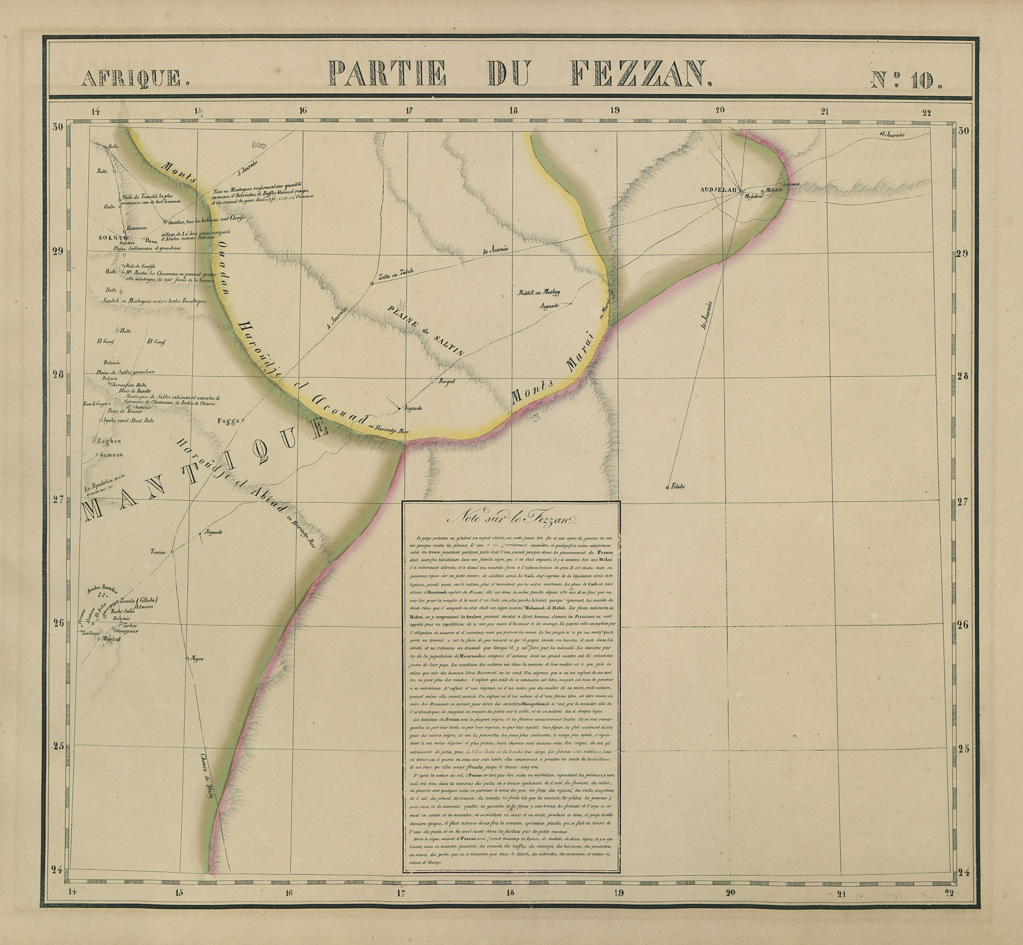 Associate Product Afrique. Partie du Fezzan #10 Eastern Libya. Sahara Desert VANDERMAELEN 1827 map