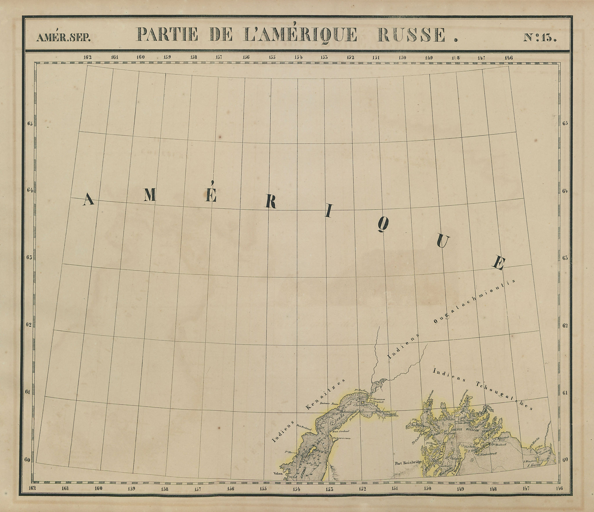 Associate Product Amér Sep. Partie de l'Amérique Russe #13 Alaska Cook inlet VANDERMAELEN 1827 map