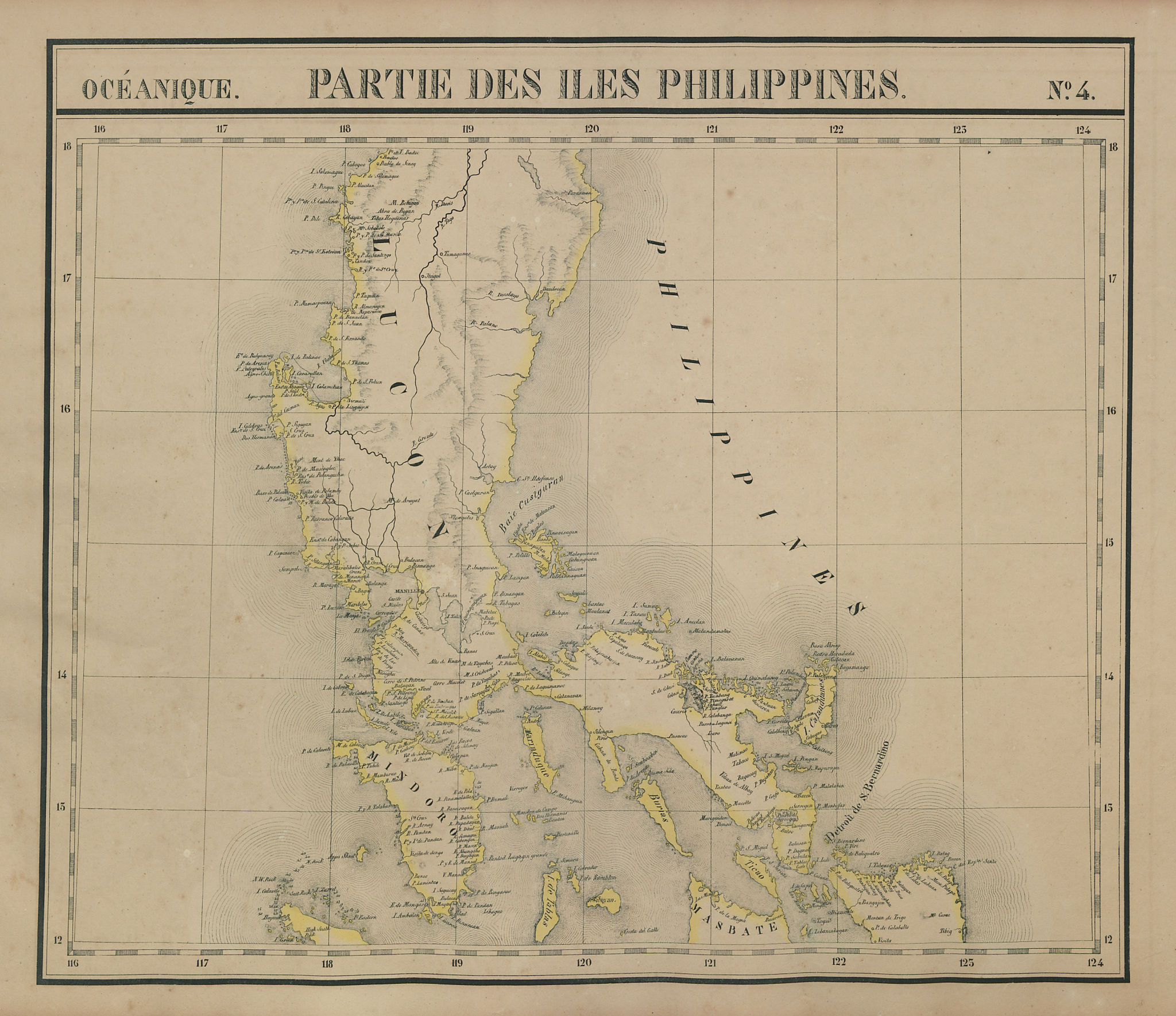 Associate Product Océanique. Partie des Iles Philippines #4. Luzon Mindoro. VANDERMAELEN 1827 map