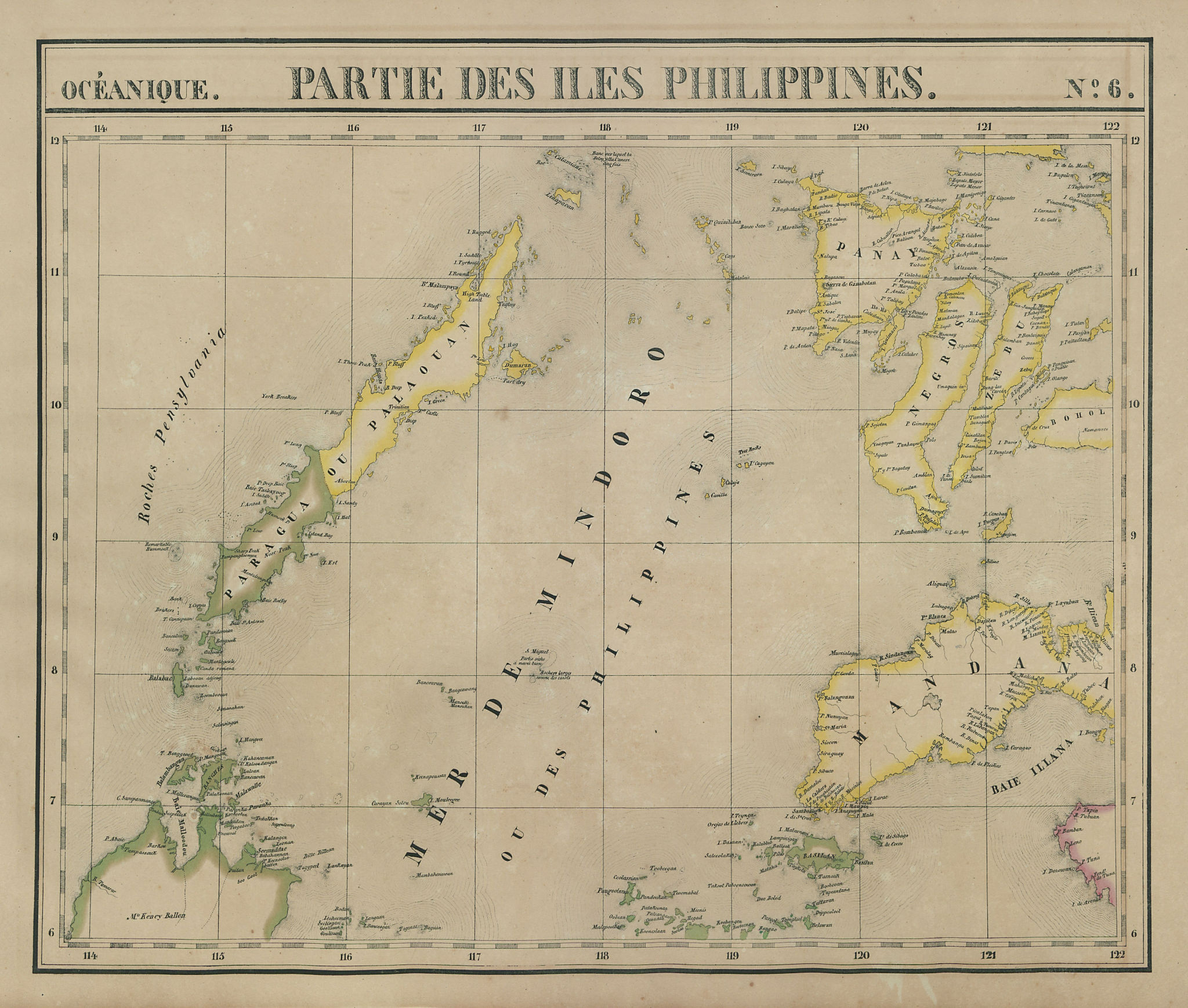Associate Product Océanique. Partie des Iles Philippines #6 Visayas Mindanao VANDERMAELEN 1827 map