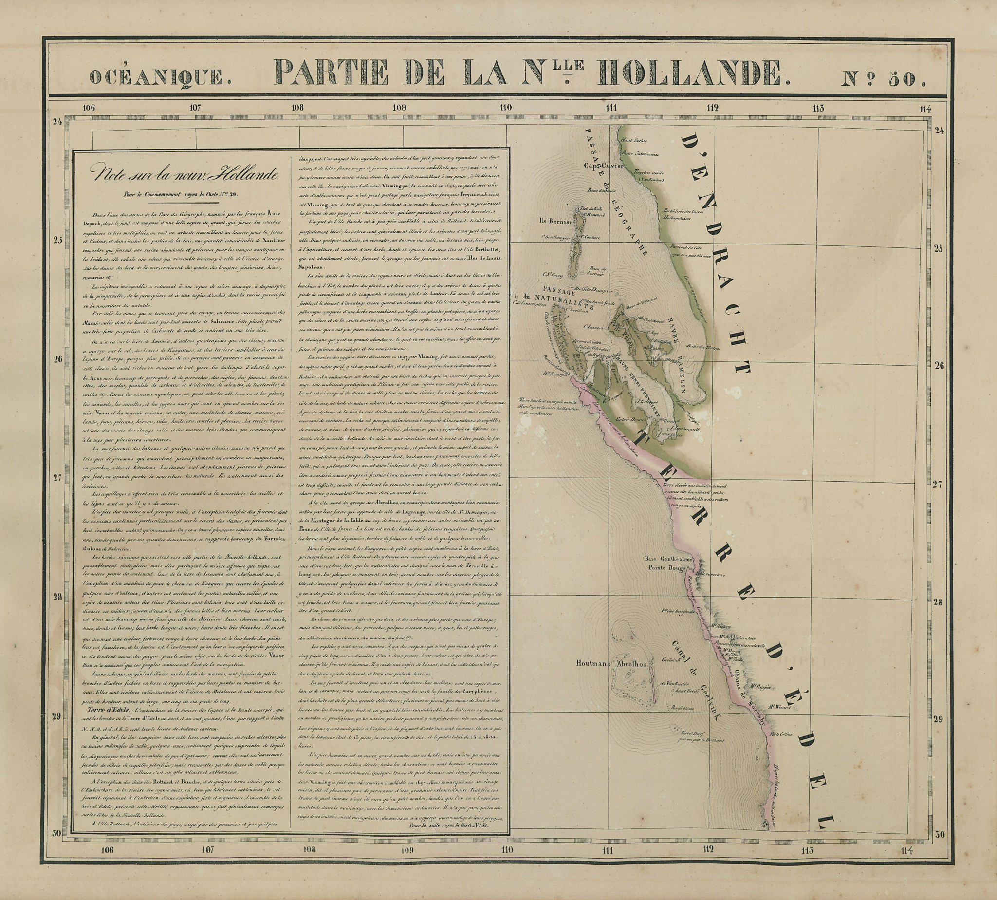 Associate Product Océanique. Nlle Hollande 50 Gascoyne Western Australia VANDERMAELEN 1827 map