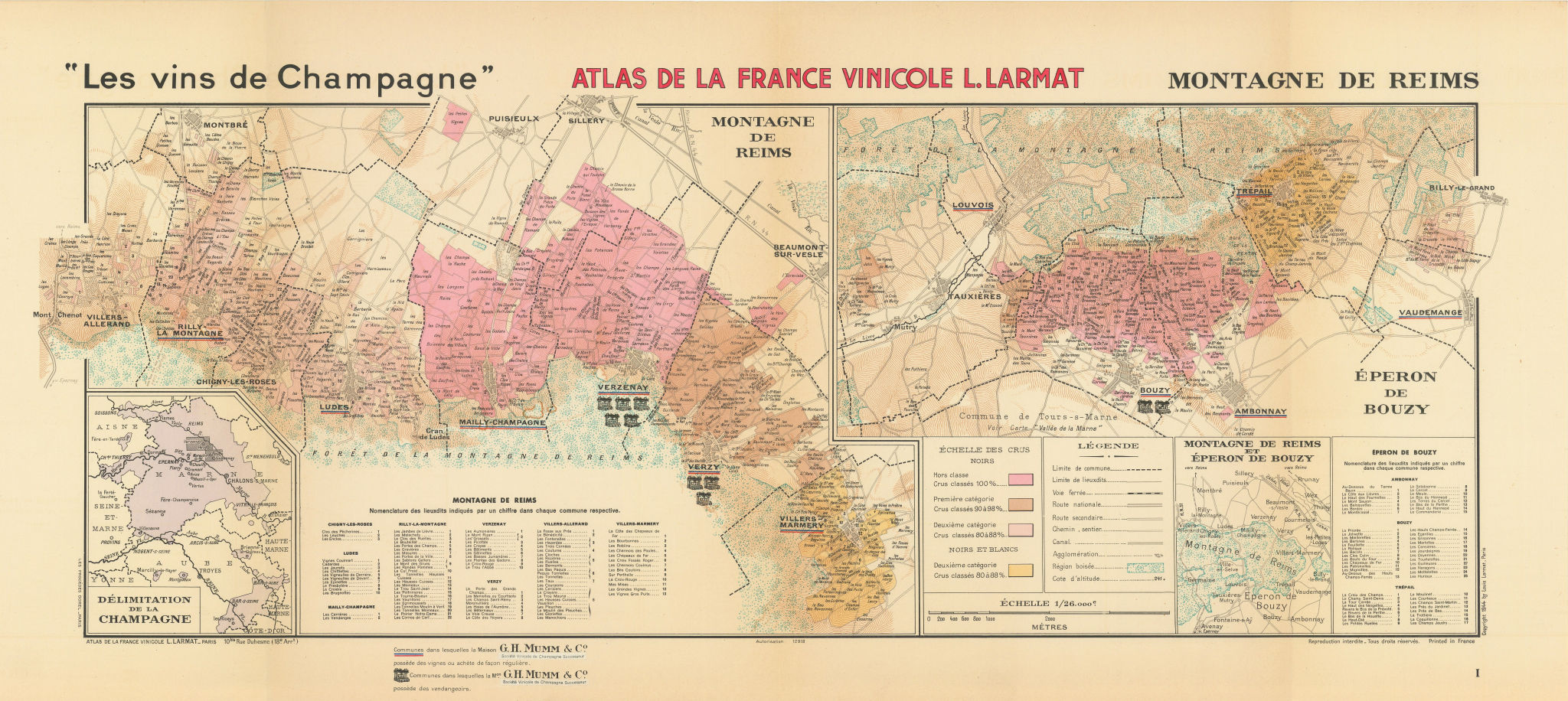 Champagne Vineyard Map Montagne De Reims Éperon De Bouzy Mumm Larmat