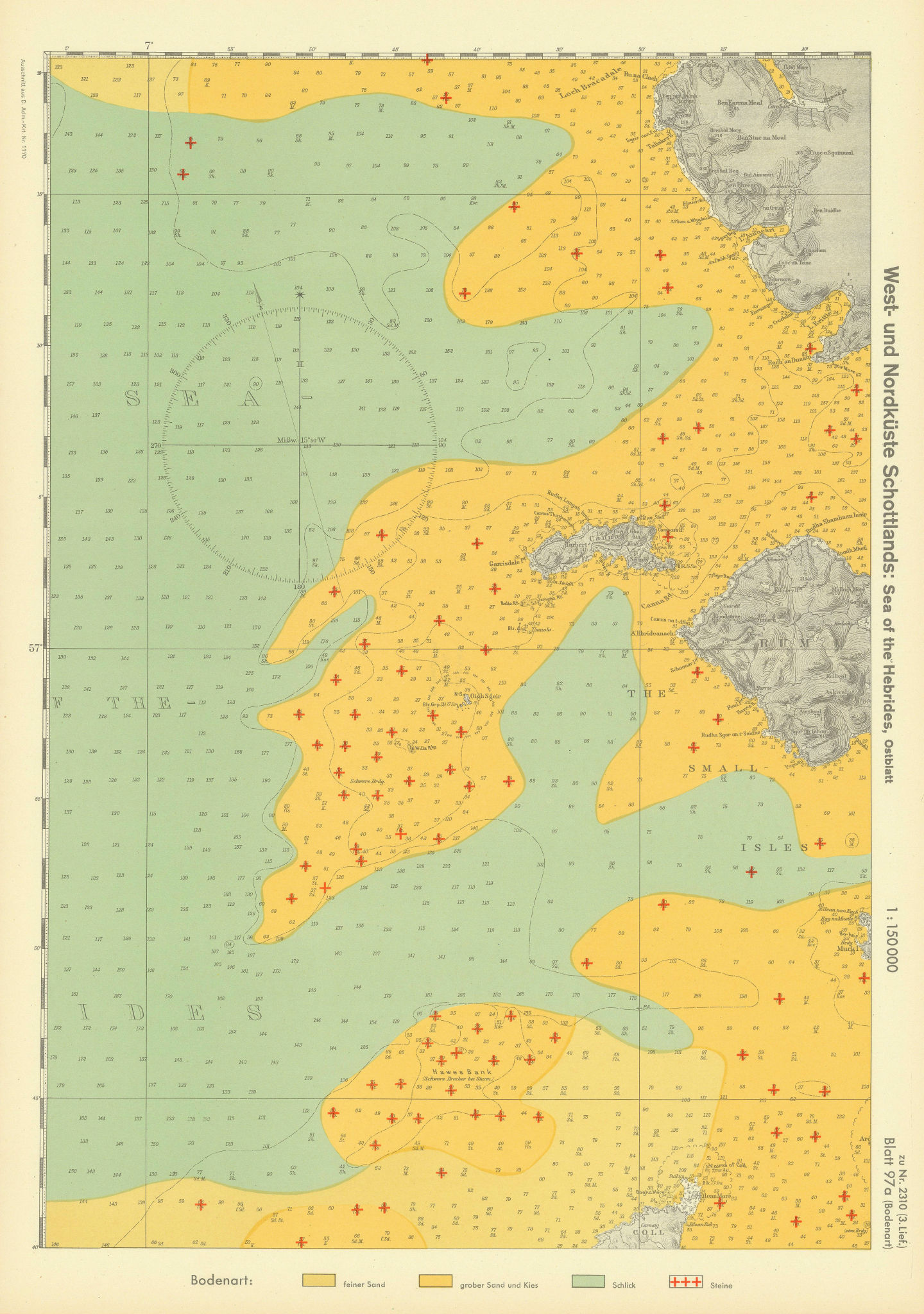 97a. Rum Skye Canna Scotland Inverness-shire. KRIEGSMARINE Nazi map 1940