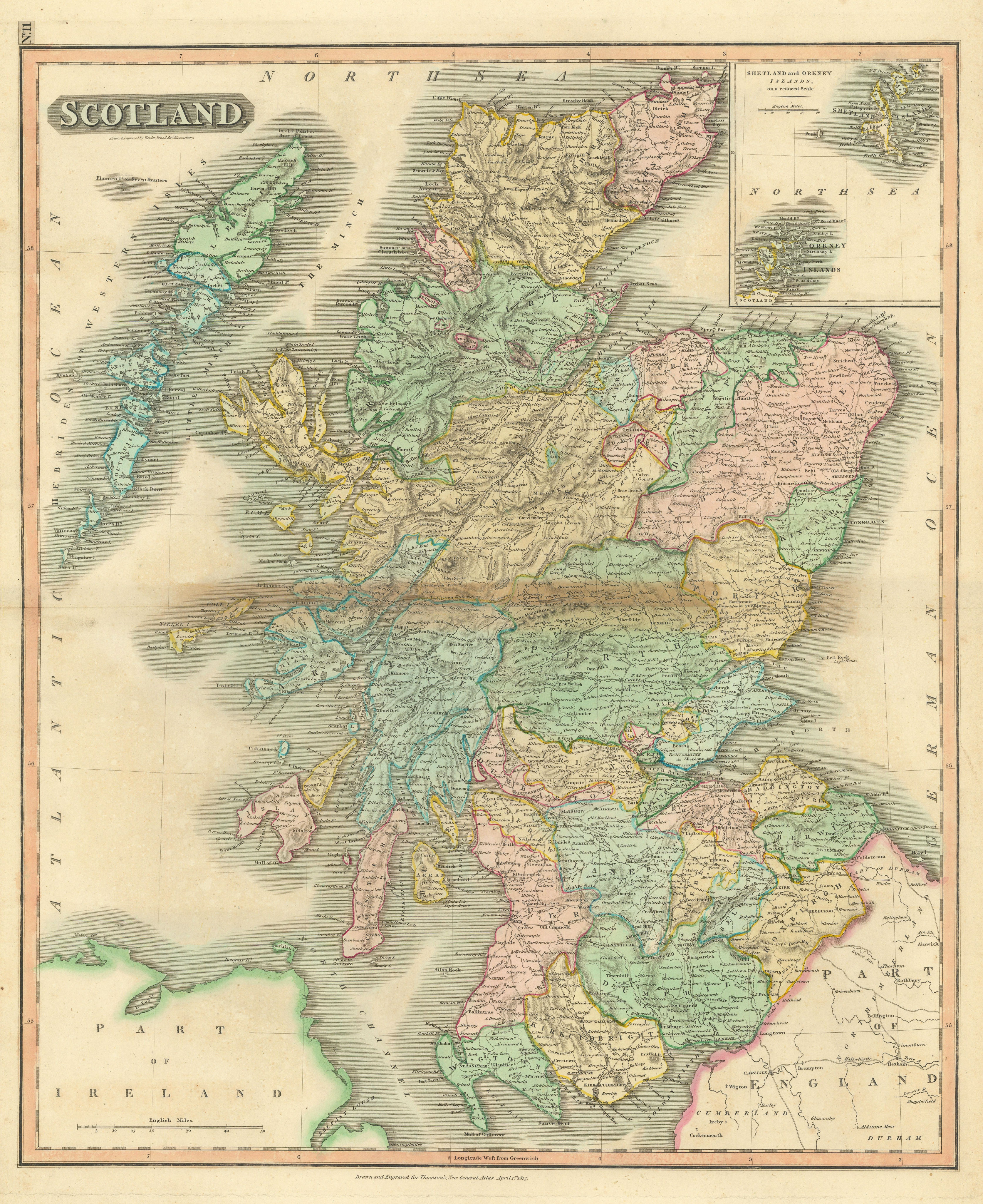 Associate Product "Scotland" by John Thomson. Coach roads 1817 old antique map plan chart