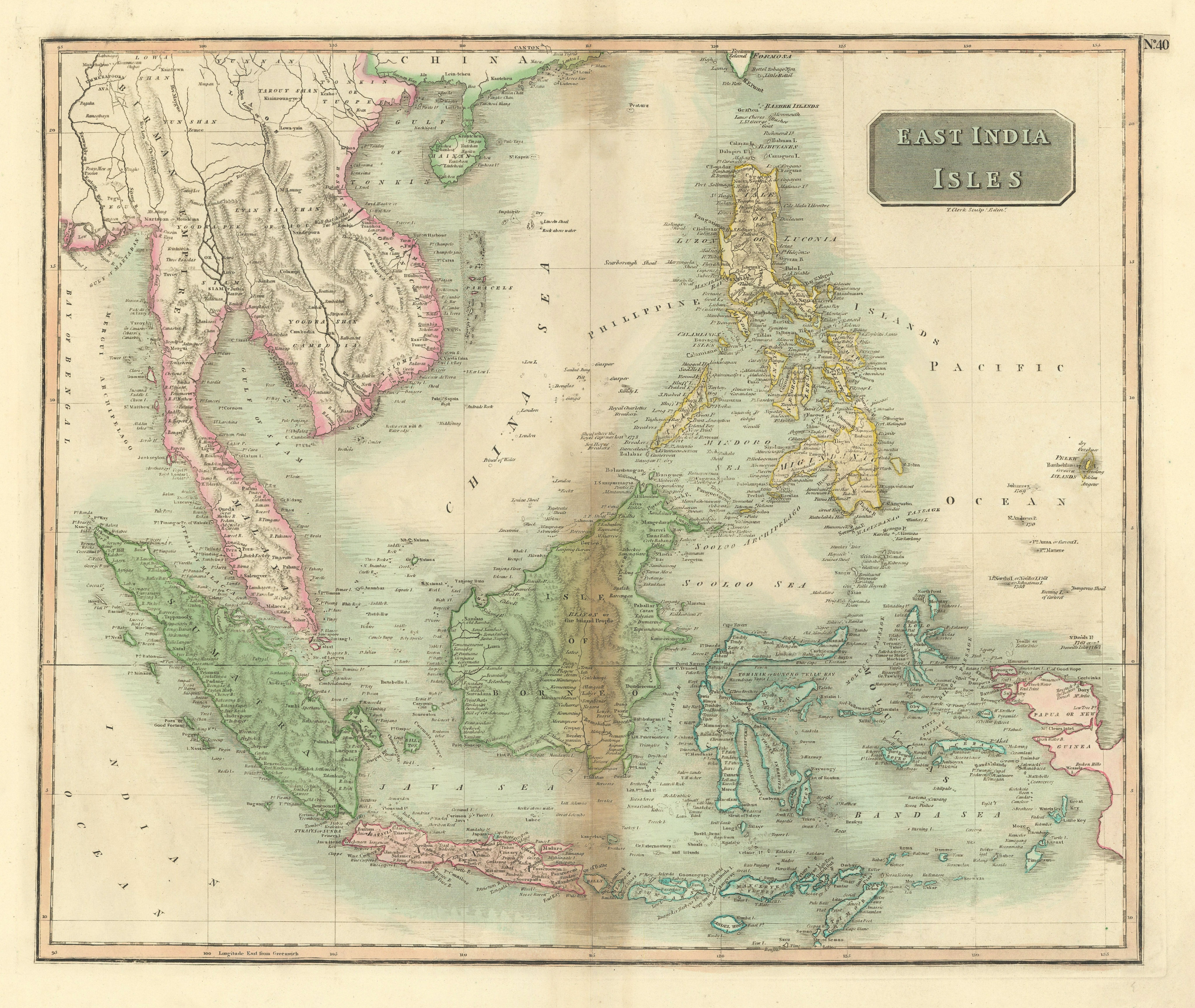 Associate Product "East India islands" & Indochina. Dutch E. Indies. Philippines. THOMSON 1817 map