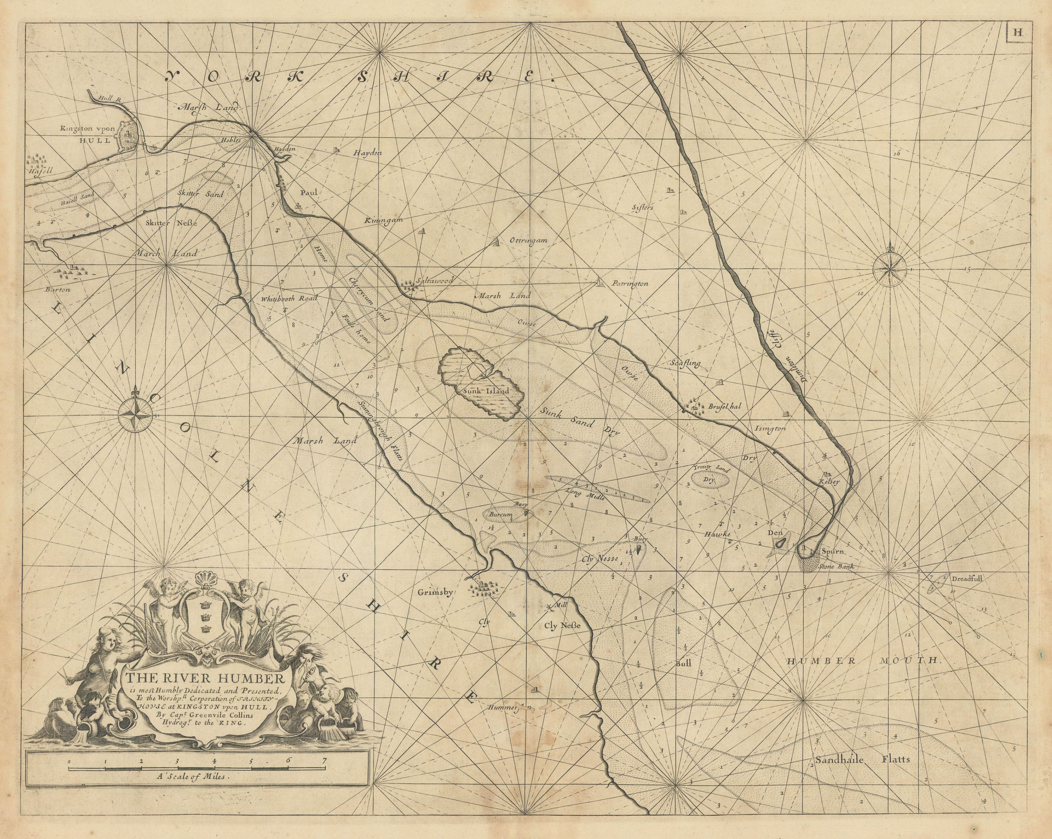 Associate Product The River Humber estuary sea chart. Hull, Grimsby & Barton. COLLINS 1723 map