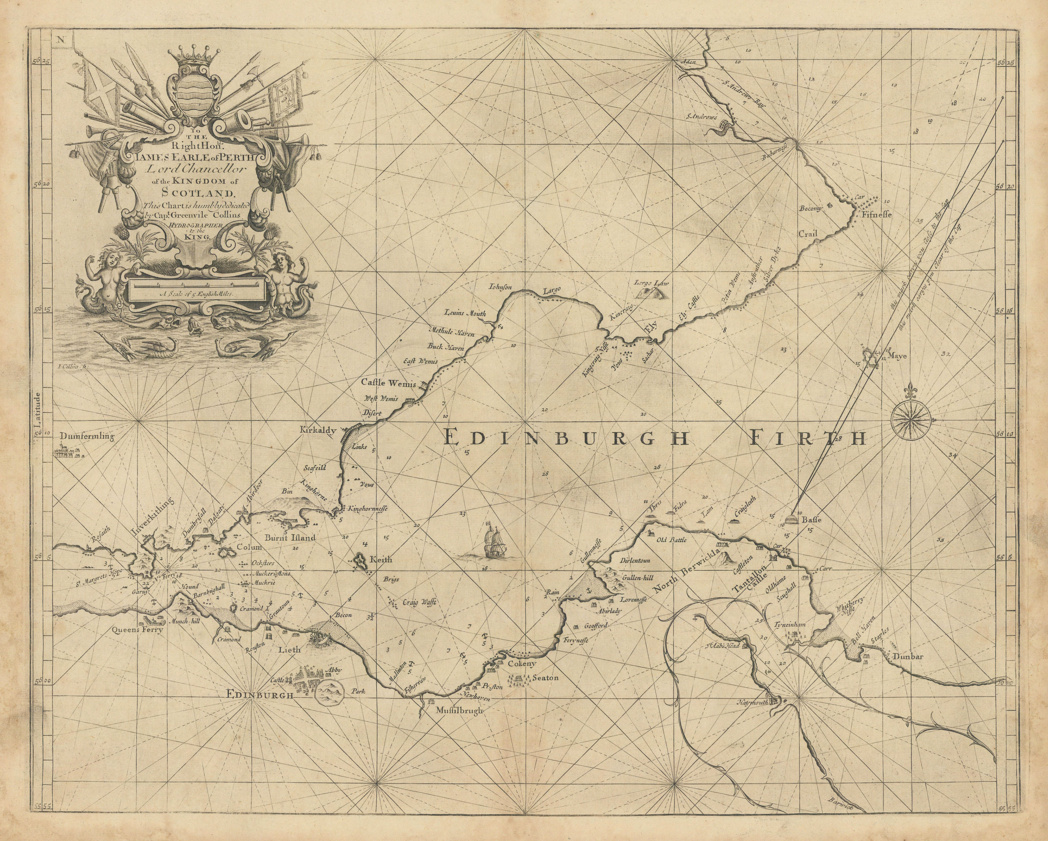 Associate Product Edinburgh Firth. Firth of Forth sea chart. Lothian & Fife. COLLINS 1723 map