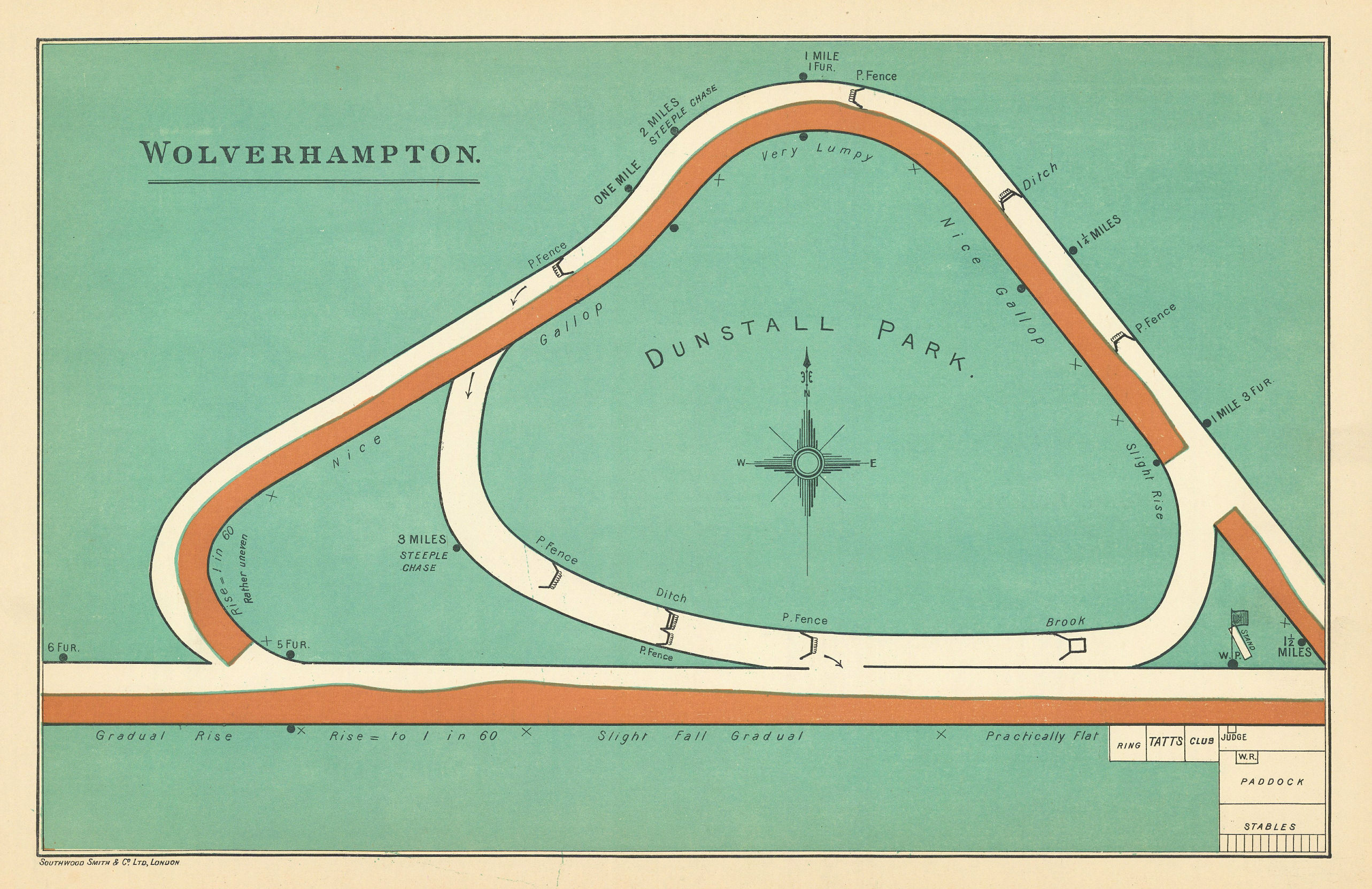 Associate Product Wolverhampton - Dunstall Park racecourse, Staffordshire. BAYLES 1903 old map
