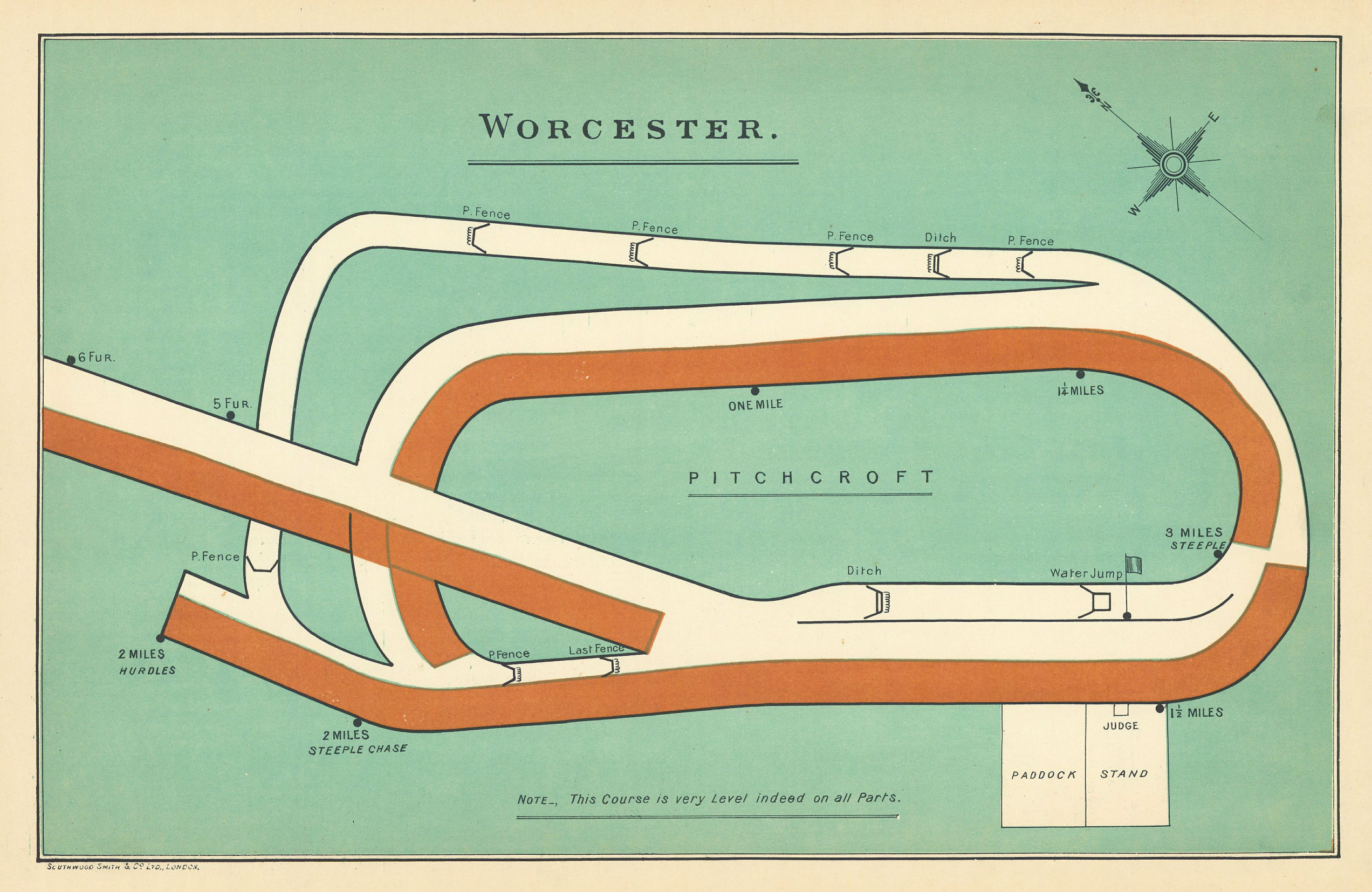Associate Product Worcester racecourse, Worcestershire. Pitchcroft. BAYLES 1903 old antique map