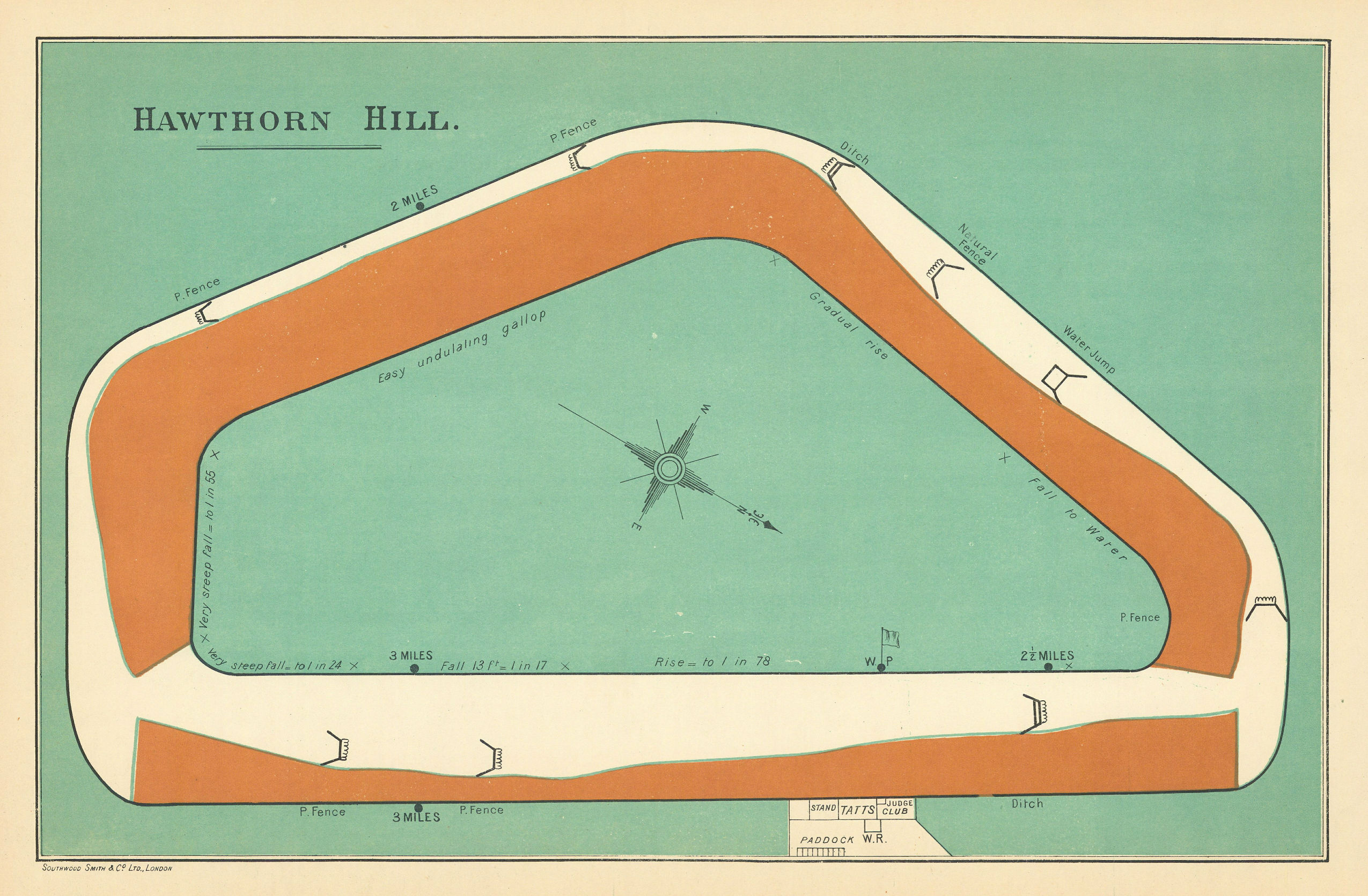Associate Product Hawthorn Hill racecourse, Berkshire. Closed 1939. BAYLES 1903 old antique map