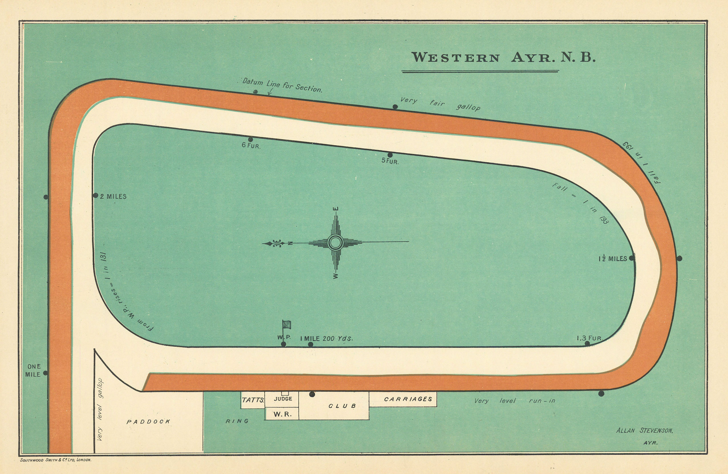 Associate Product Western Ayr racecourse, Scotland. Moved 1907. BAYLES 1903 old antique map