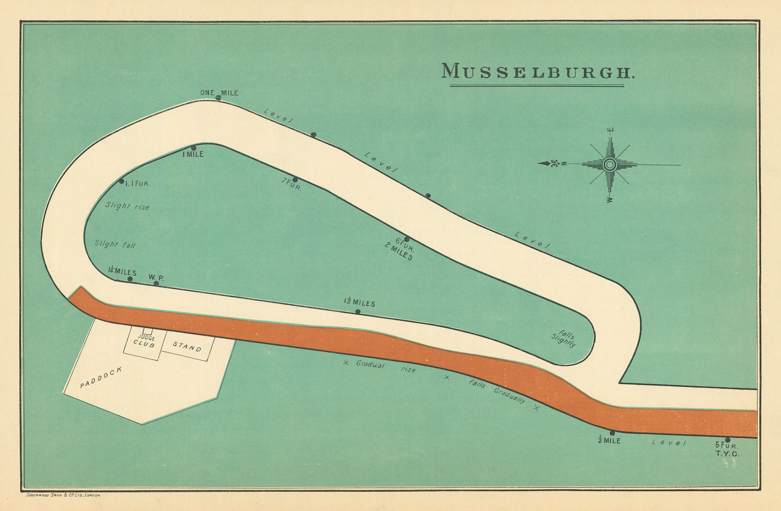 Associate Product Musselburgh racecourse, Edinburgh, Scotland. BAYLES 1903 old antique map chart
