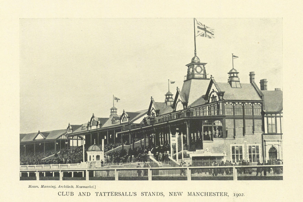 Associate Product Club and Tattersall's Stands, Manchester race course, Castle Irwell 1902. 1903