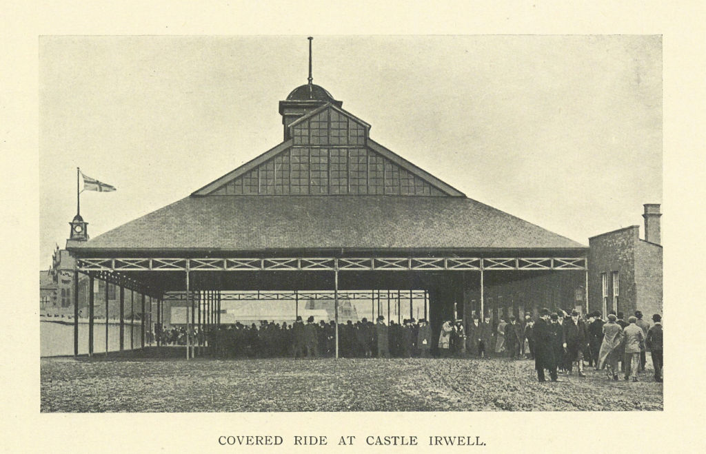 Associate Product Covered ride at Castle Irwell race course, Manchester 1903 old antique print