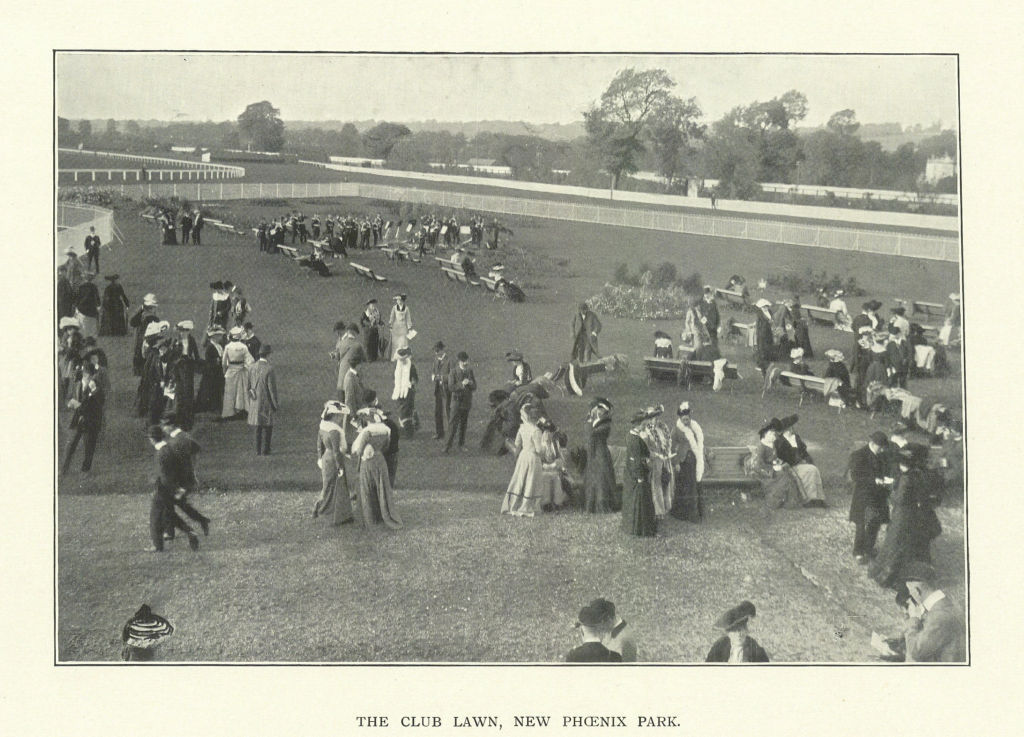 Associate Product The Club Lawn, New Phoenix Park race course. Ireland 1903 old antique print