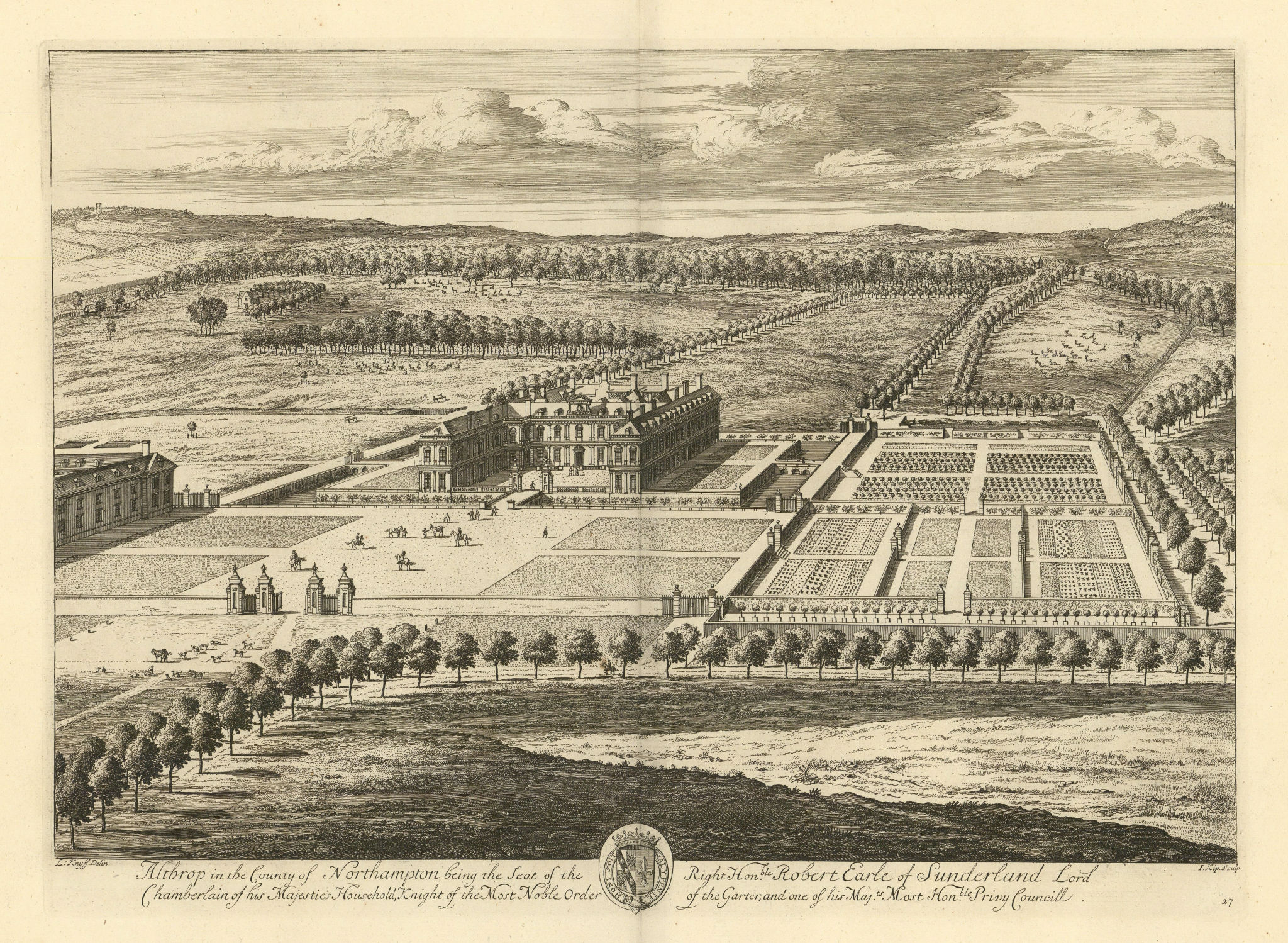Associate Product Althorp House & Estate by Kip/Knyff. "Althrop in the County of Northampton" 1709