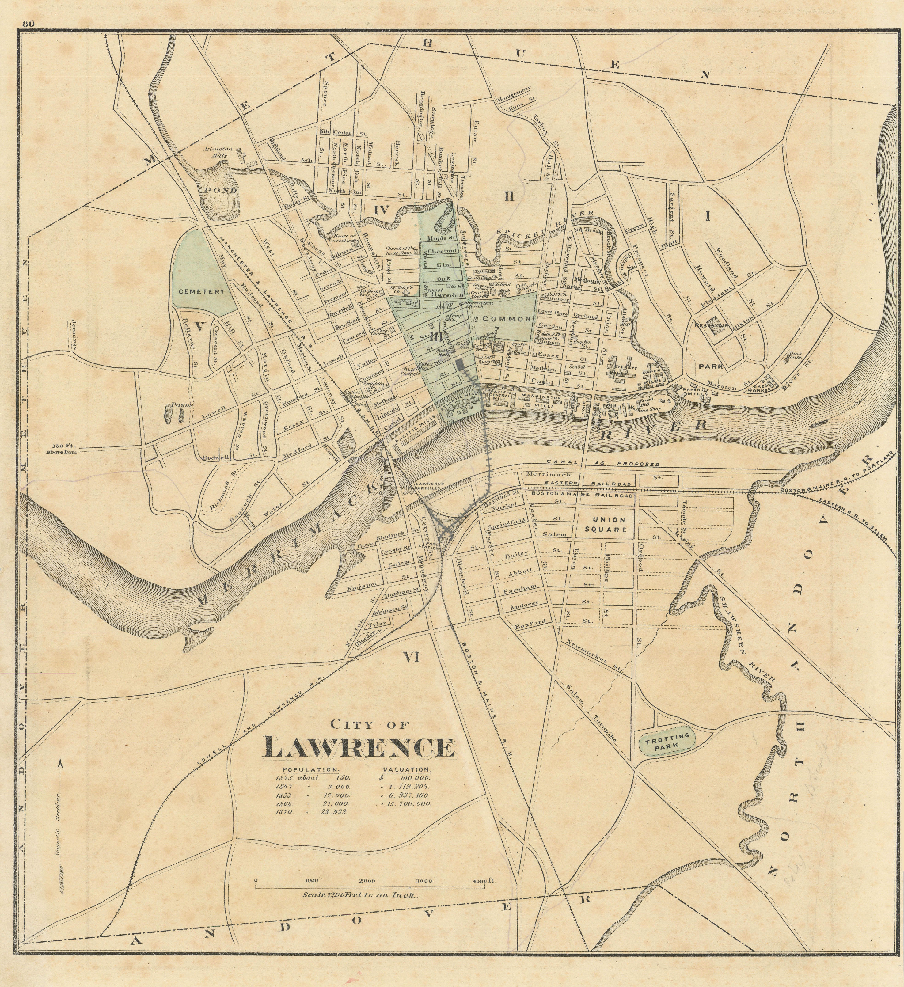 Associate Product City of Lawrence, Massachusetts. Town plan. WALLING & GRAY 1871 old map