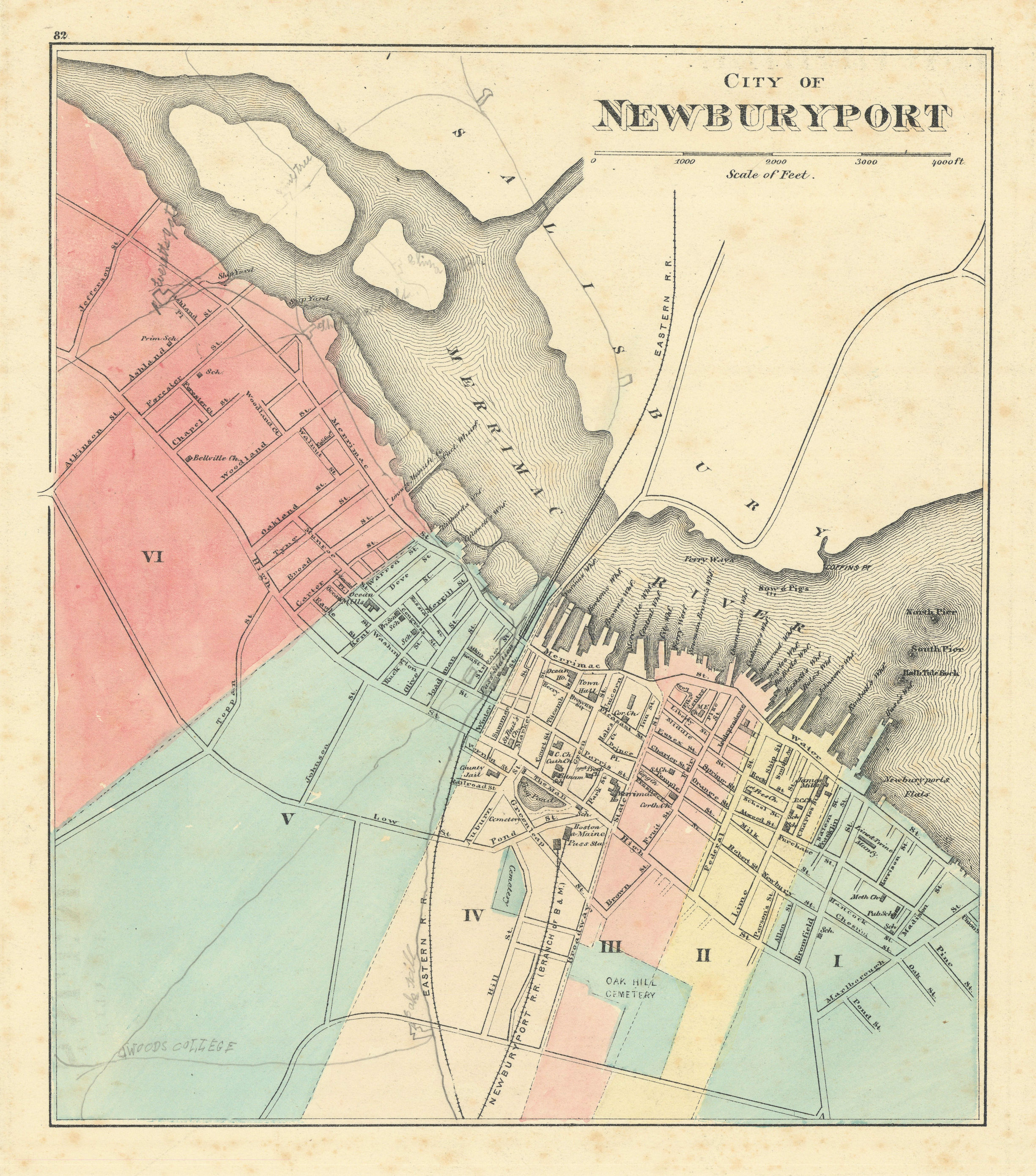 Associate Product City of Newburyport, Massachusetts. Town plan. WALLING & GRAY 1871 old map