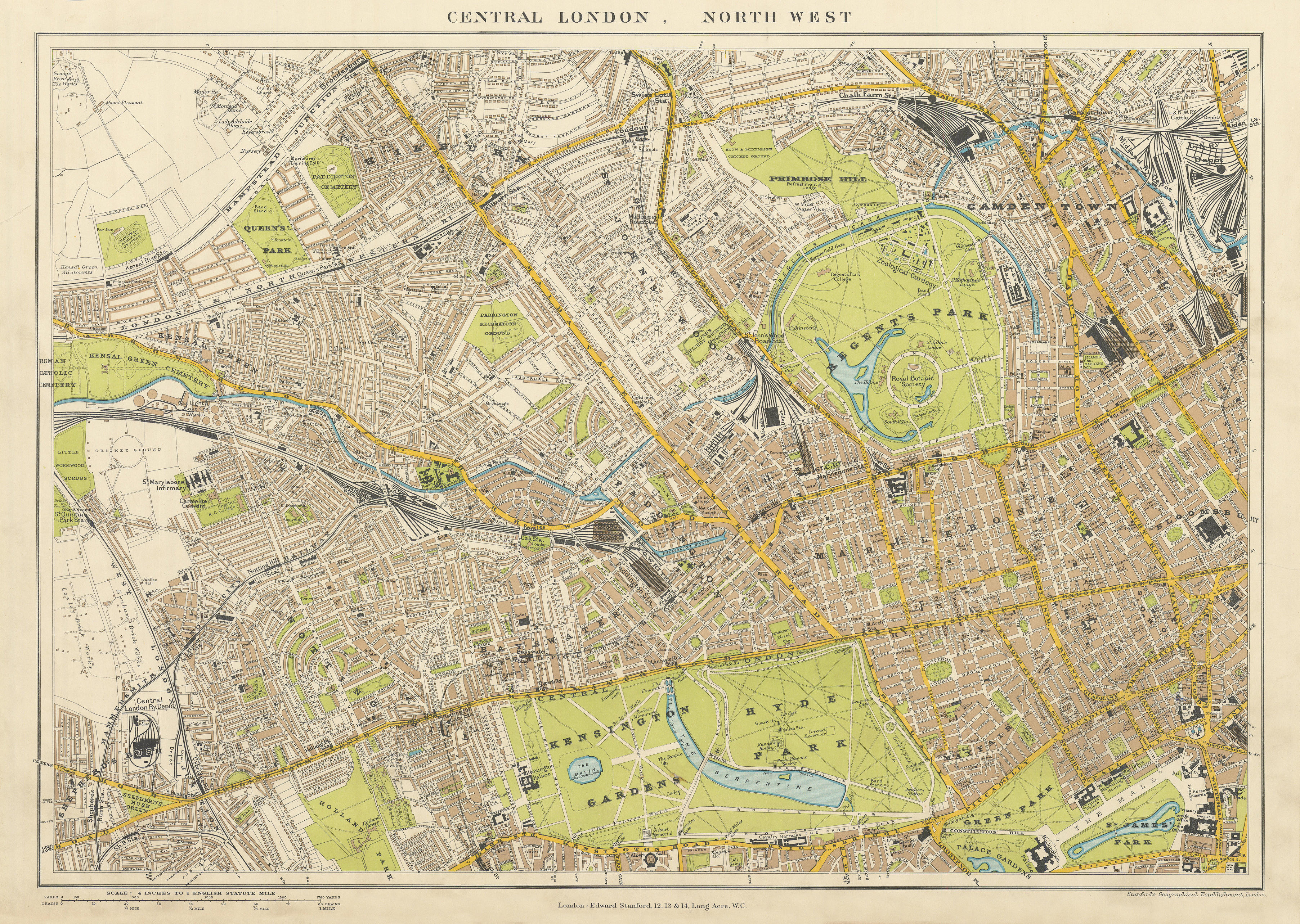 Associate Product Central London N.W. Camden Marylebone Mayfair Notting Hill. STANFORD 1904 map