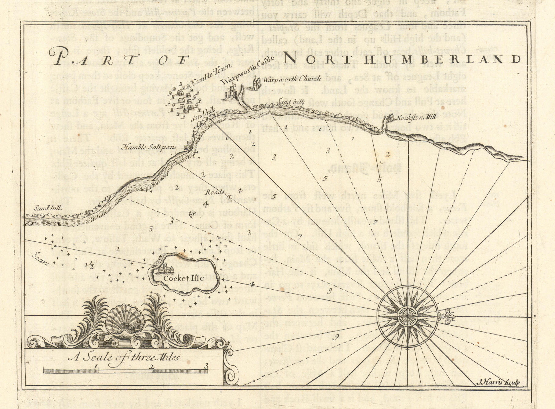 Associate Product Coquet Island, Amble & Warksworth. Northumberland coast chart. COLLINS 1693 map