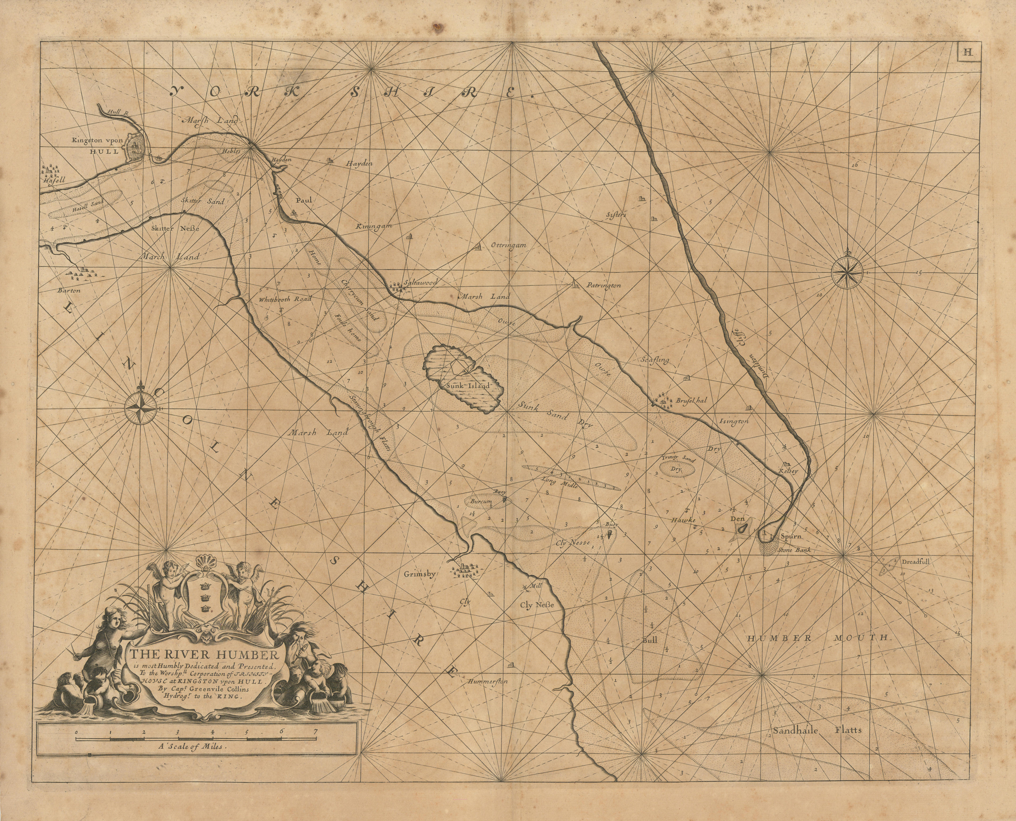 Associate Product The River Humber estuary sea chart. Hull, Grimsby & Barton. COLLINS 1693 map