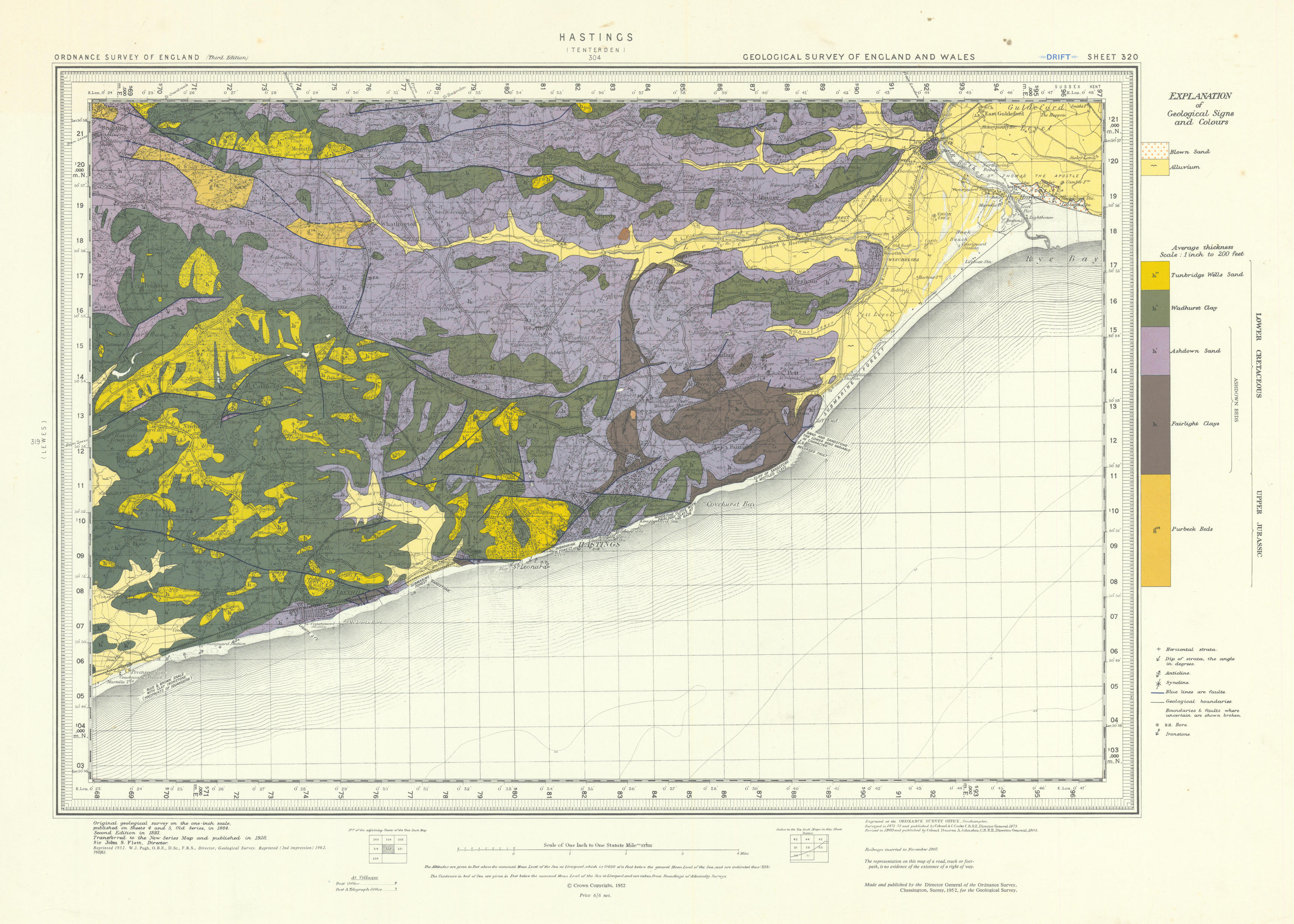 Geological Survey Of Great Britain Colourful Antique And Vintage Maps