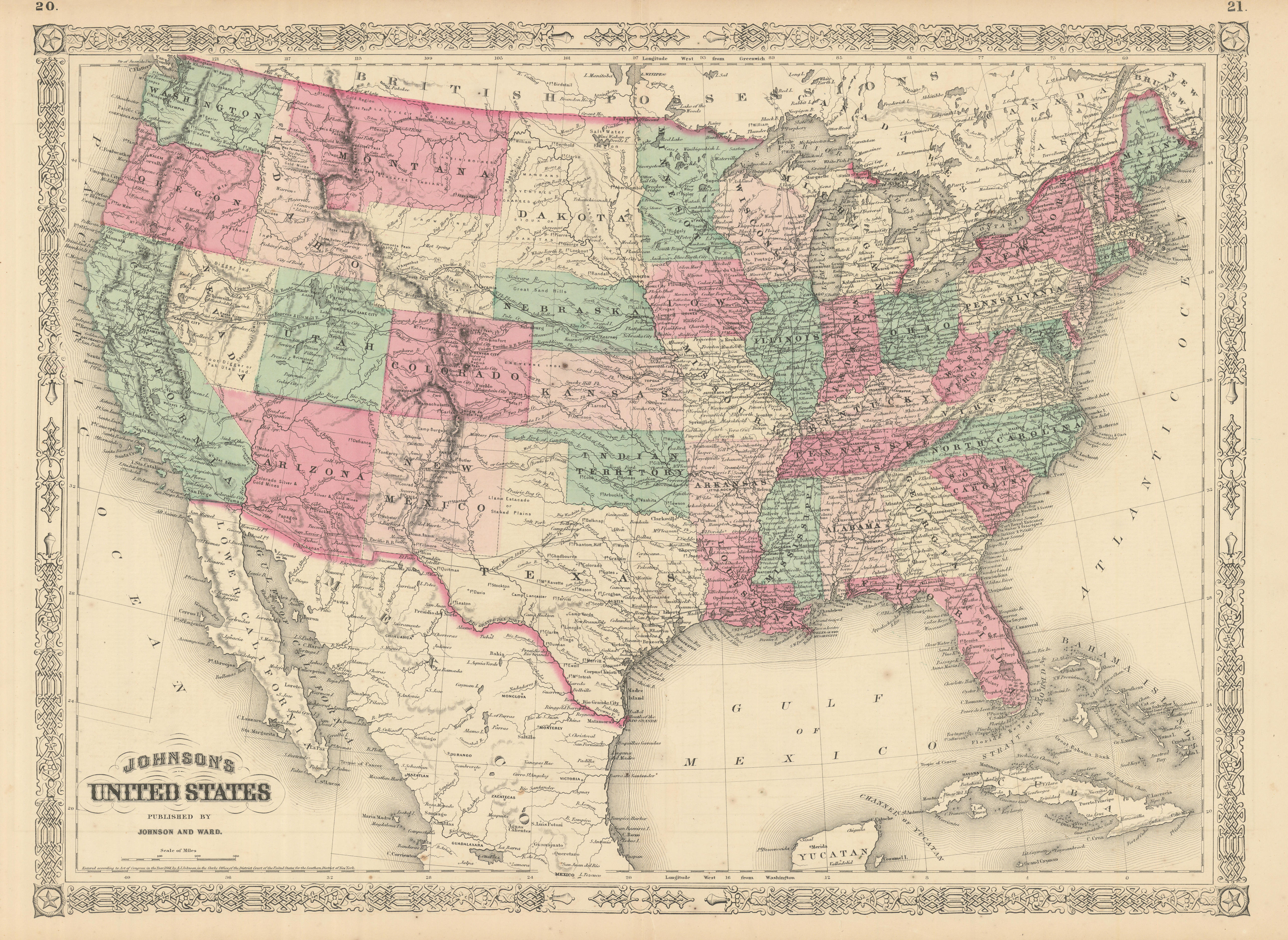 Associate Product Johnson's United States. Wyoming part of Dakota Territory 1866 old antique map