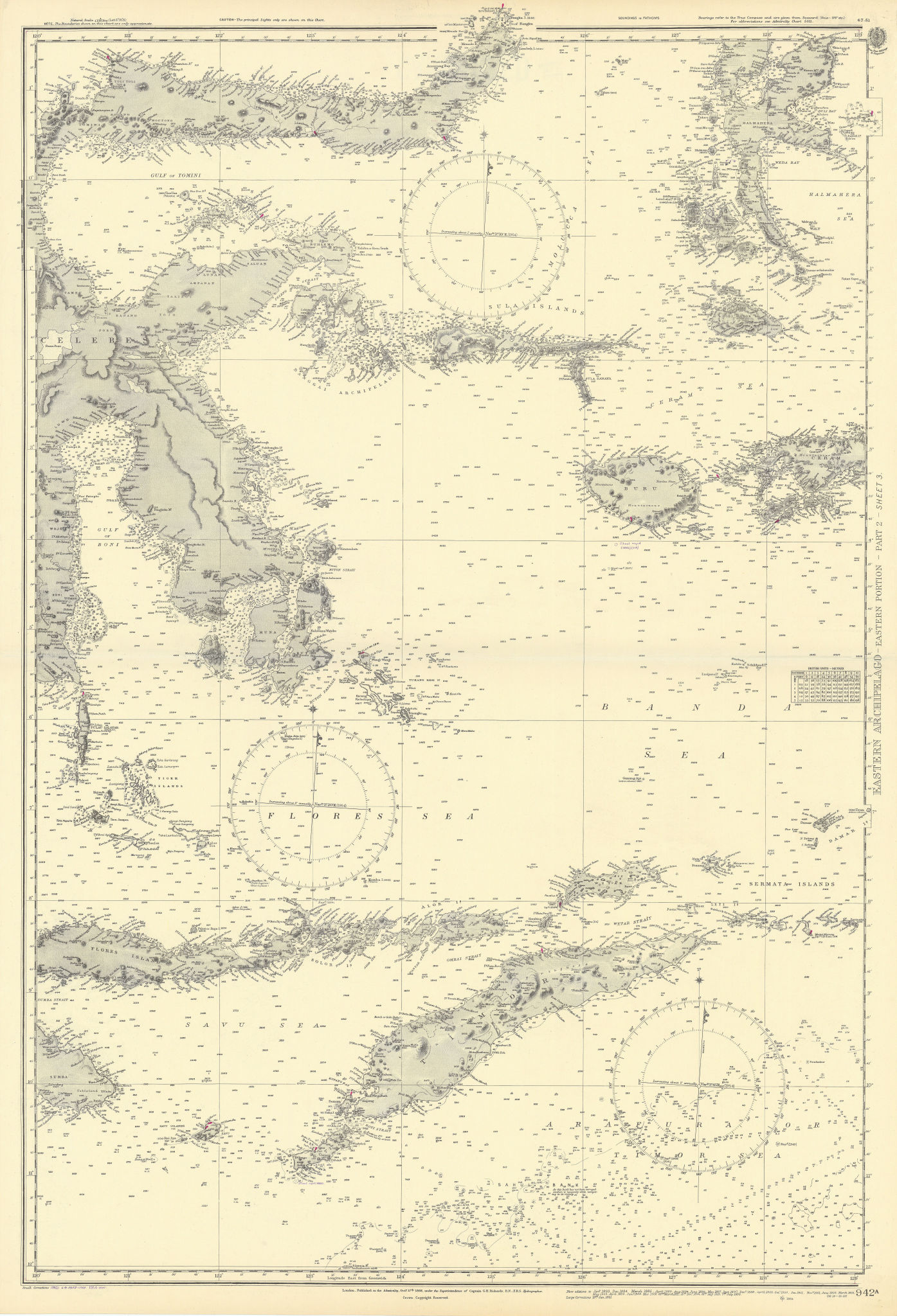 Associate Product Eastern Indonesia. Timor Sulawesi Moluccas. ADMIRALTY sea chart 1868 (1954) map