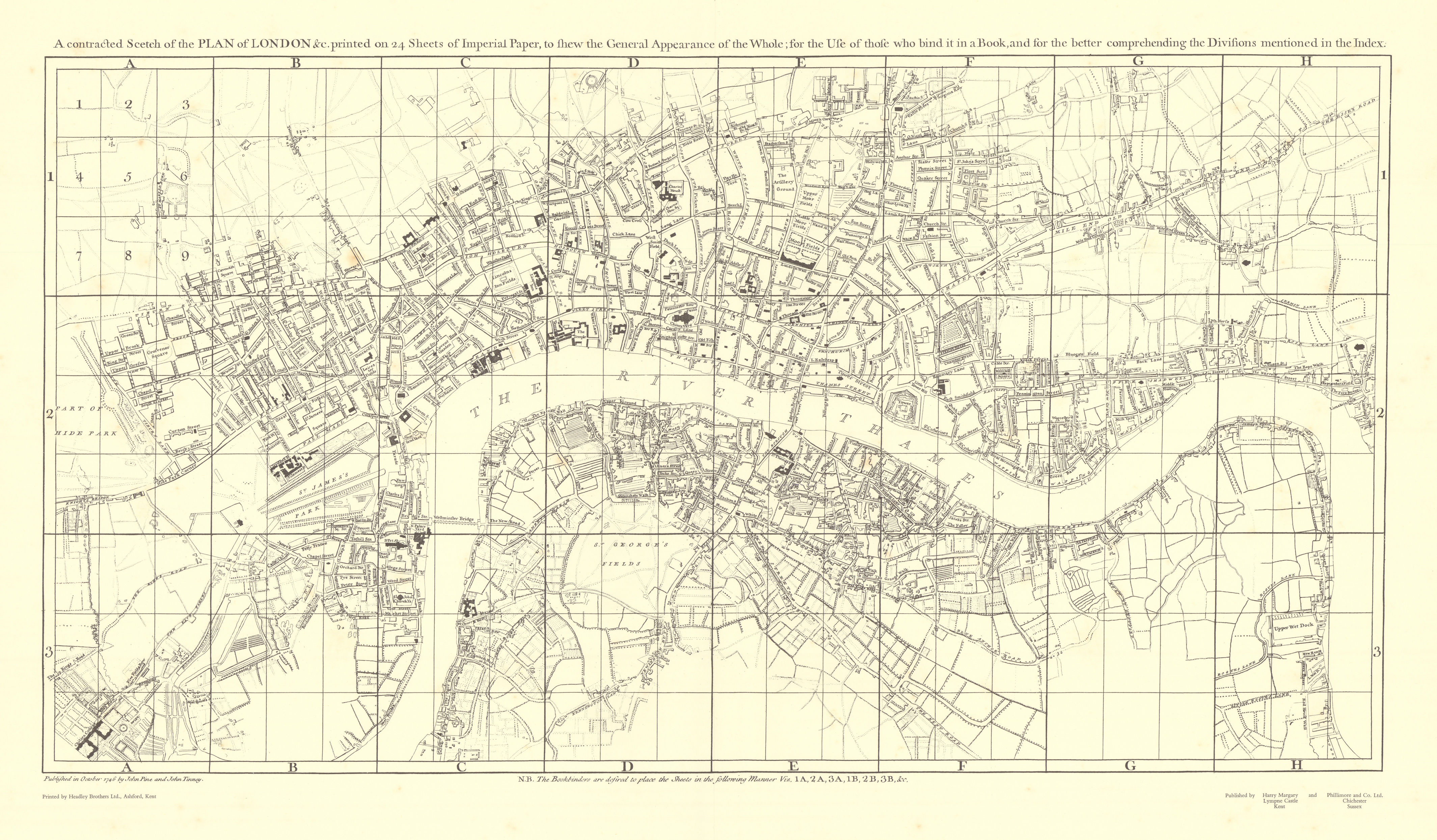 A contracted Scetch of the Plan of London &c, after John Rocque 1971 (1746) map