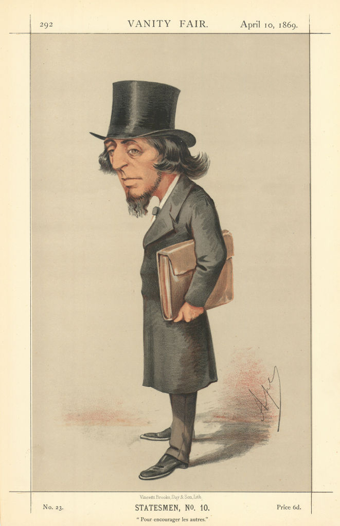 VANITY FAIR SPY CARTOON James Stansfeld 'Pour encourager les autres' 1869