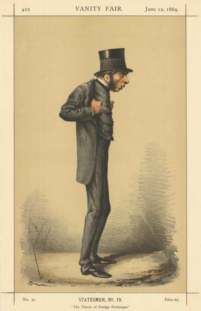 VANITY FAIR SPY CARTOON George Goschen 'The Theory of Foreign Exchanges' 1869