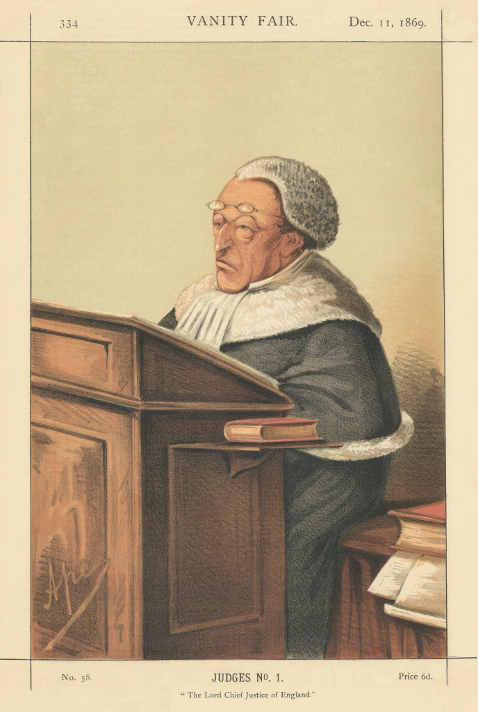 VANITY FAIR SPY CARTOON Alexander Cockburn 'The Lord Chief Justice…' 1869
