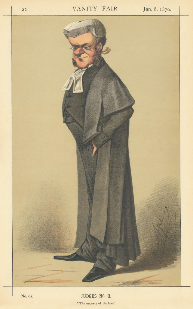 Associate Product VANITY FAIR SPY CARTOON Justice William Bovill 'The majesty of the Law' 1870