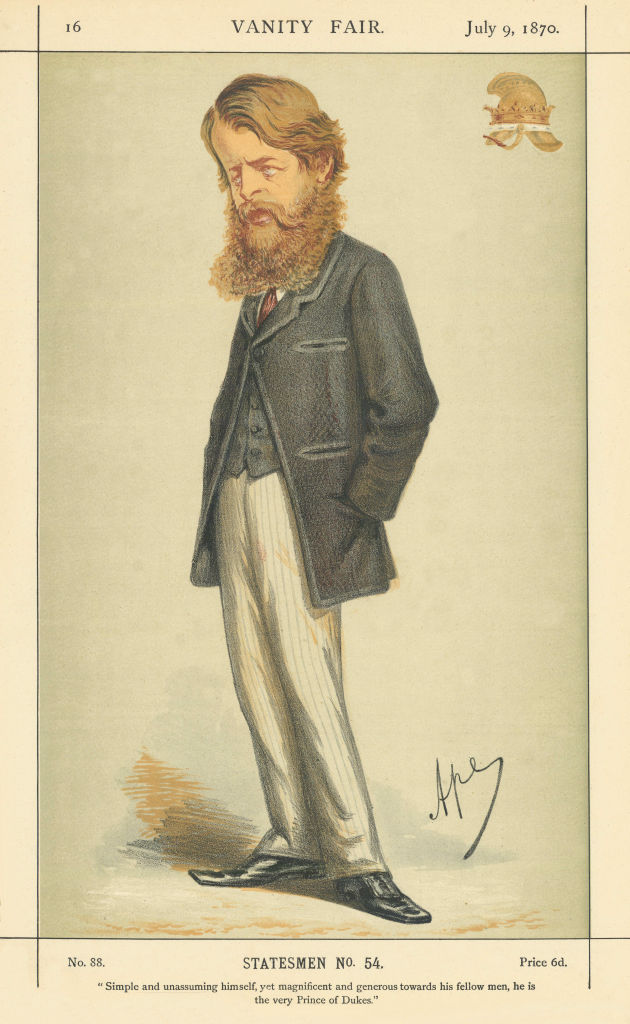 Associate Product VANITY FAIR SPY CARTOON Duke of Sutherland 'Simple & unassuming himself…' 1870