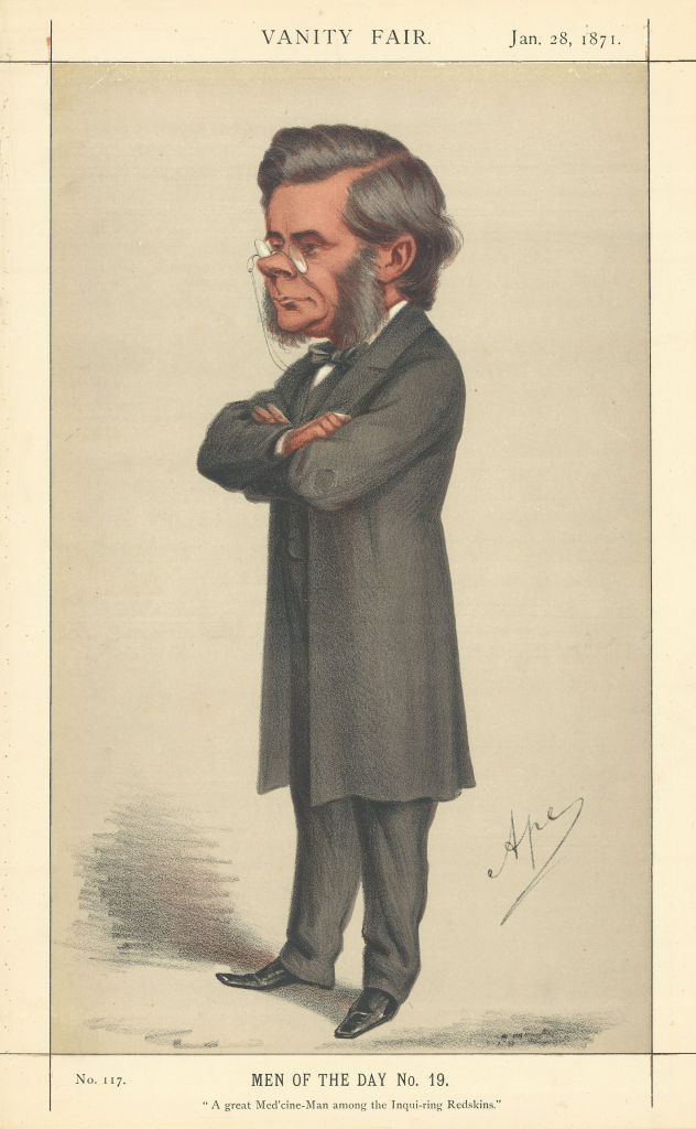 VANITY FAIR SPY CARTOON Prof Thomas Huxley 'A great Med'cine-Man among…' 1871